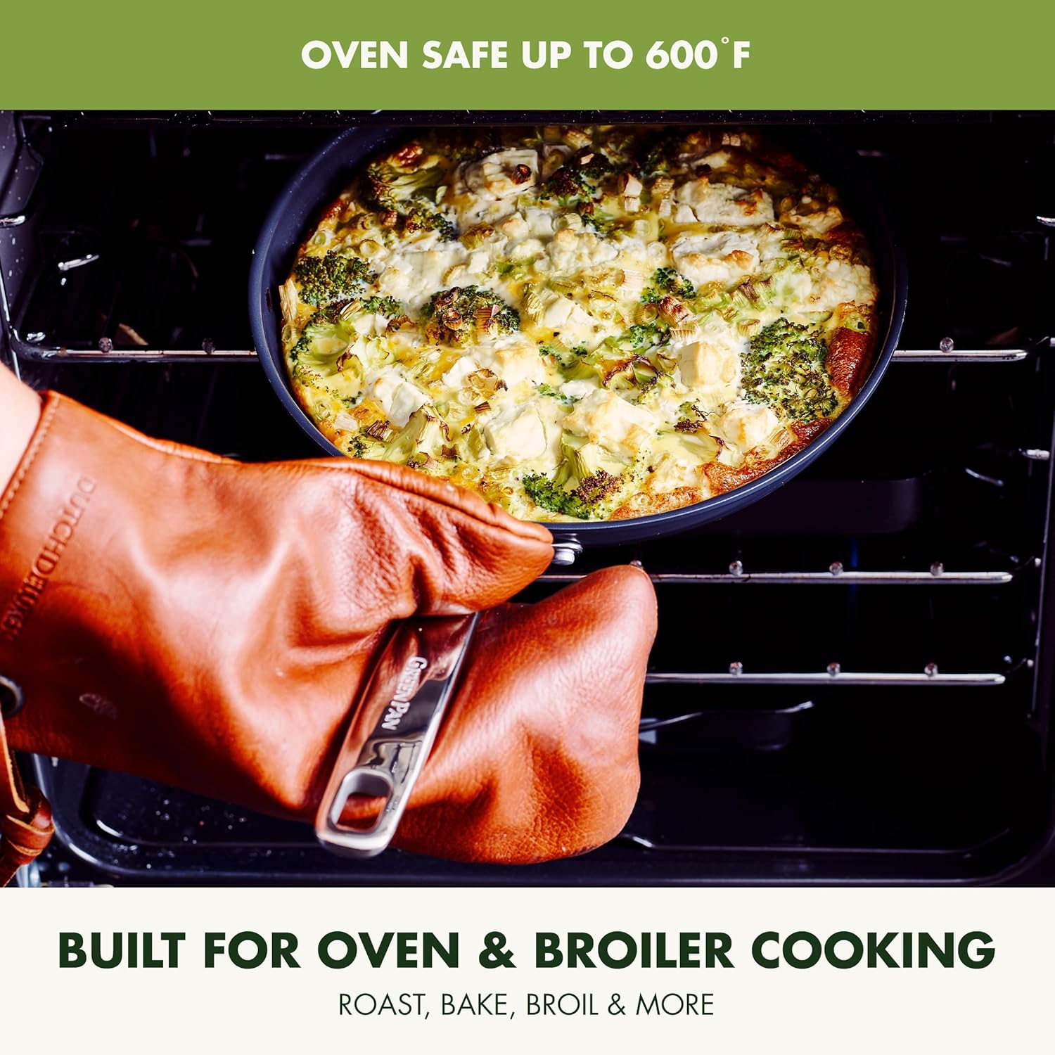 Greenpan Prime Midnight Hard Anodized Healthy Ceramic Nonstick 20 Cm and 28 Cm Frying Pan Skillet Set, Pfas-Free, Dishwasher Safe, Oven Safe, Black image number 1