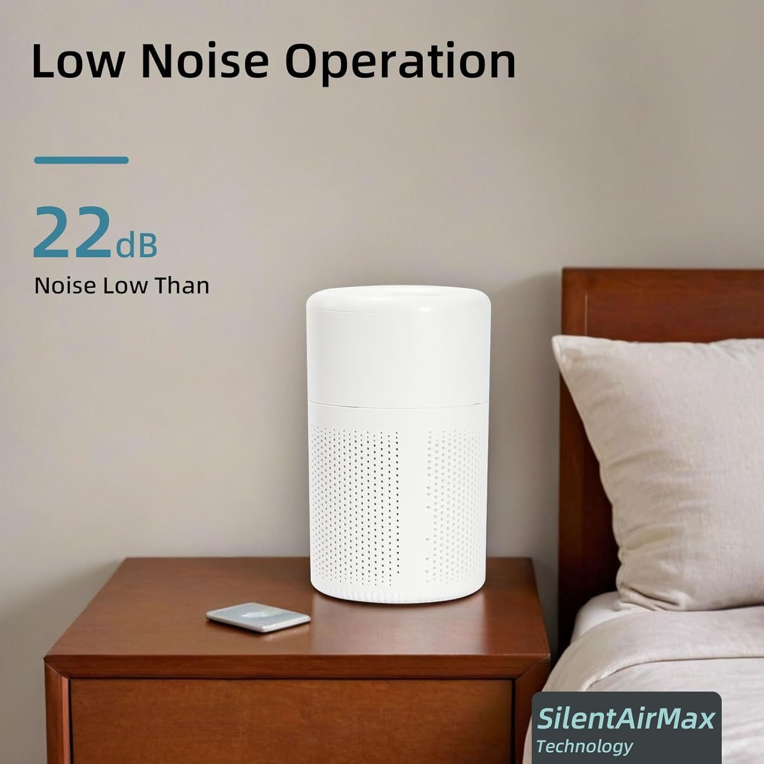 Air Purifier for Bedroom with H13 HEPA Filter &ndash; Portable Air Cleaner for Pets, Smoke, Odour &ndash; Quiet 20Db USB Type-C Air Filter with Fragrance Function for Home, Office, Travel Use image number 5