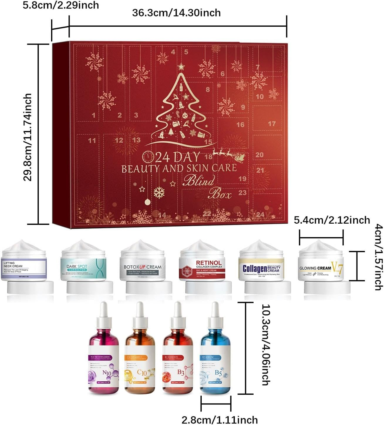 Skincare Advent Calendar | Beauty 24-Day Christmas Advent Calendar,24-Day Beauty Advent Calendar 24 Variety Skincare Products Set