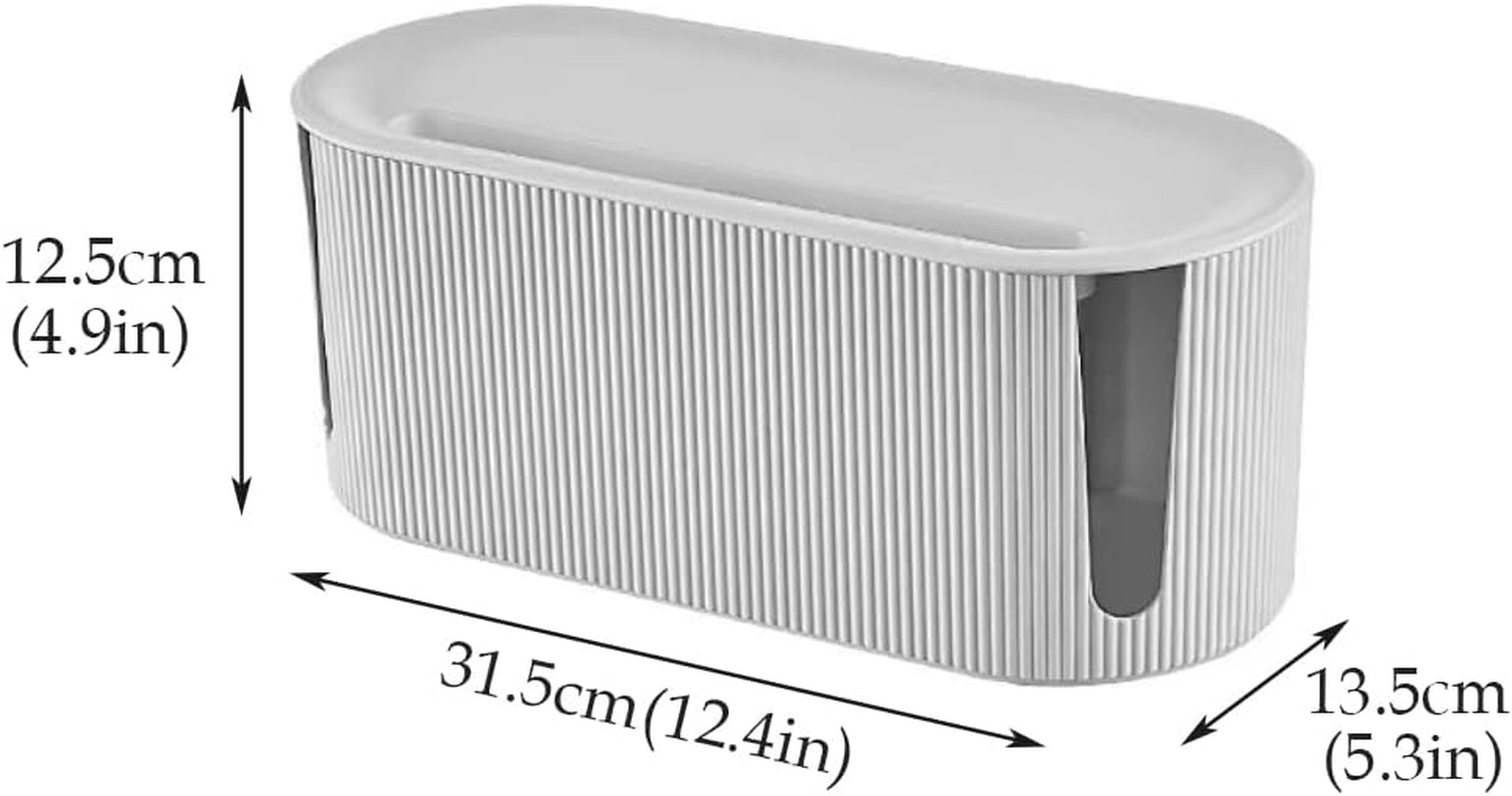 Dynus Cord Organizer Box Nordic Style Cord Box Socket Storage with Cover Household Cable Organizer Multifunctional Cable Storage Box for Powerboard, Cord, Electrical Cable, Wire, Power Strips, USB image number 3