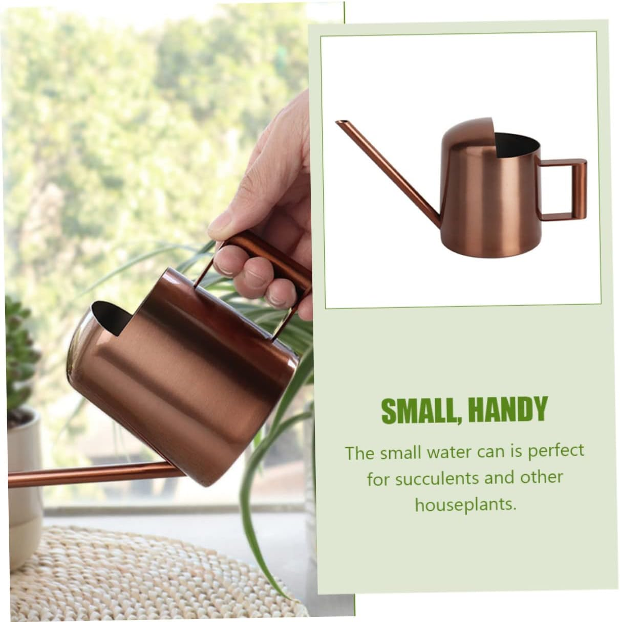 Stainless Steel Watering Pot Long Tip Small Gardening Watering Can for Plant