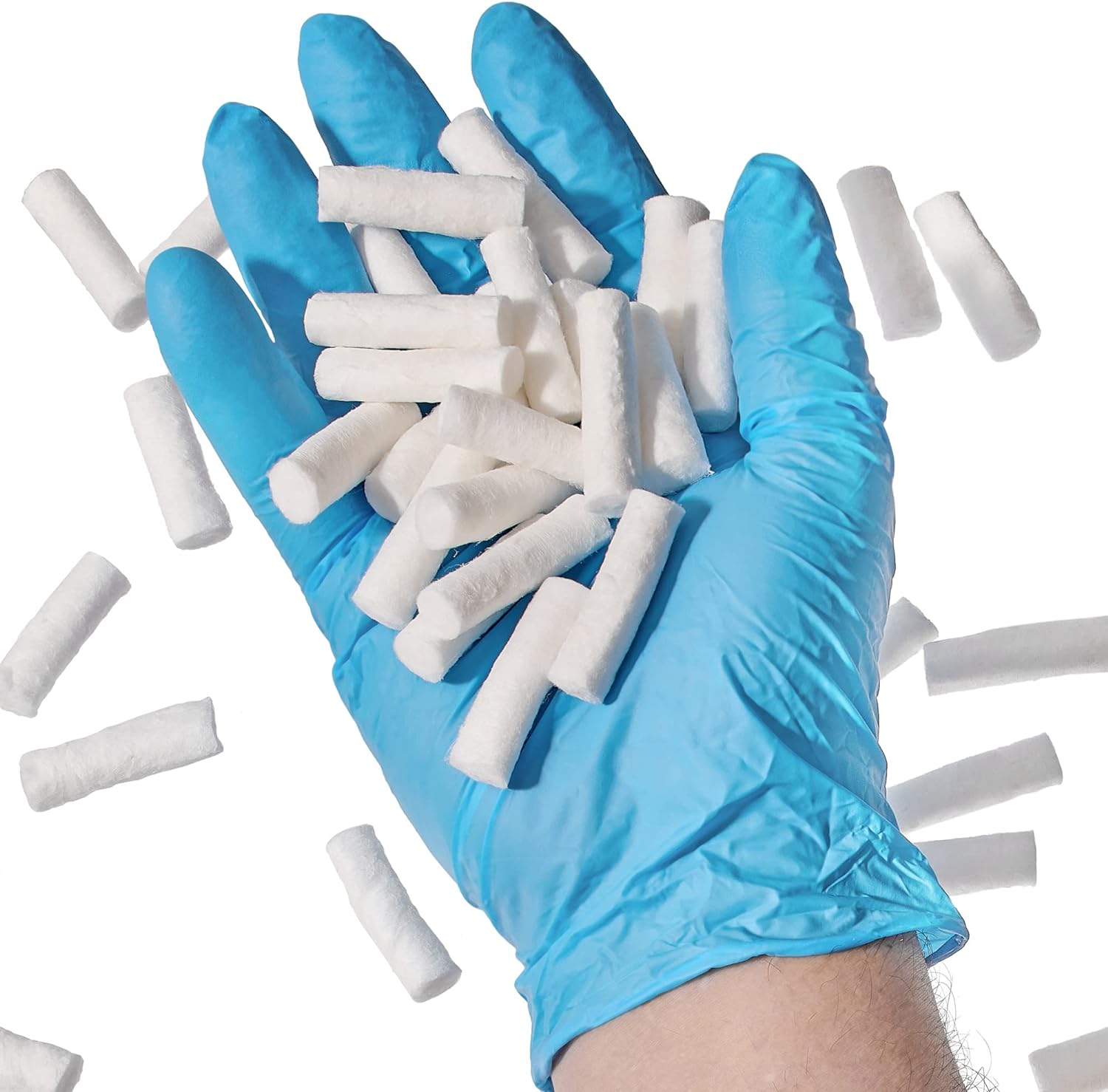 AYOJOY Cotton Nosebleed Plugs - Extra Absorbent Blood Clotting Cotton Rolls (50 Count) image number 5