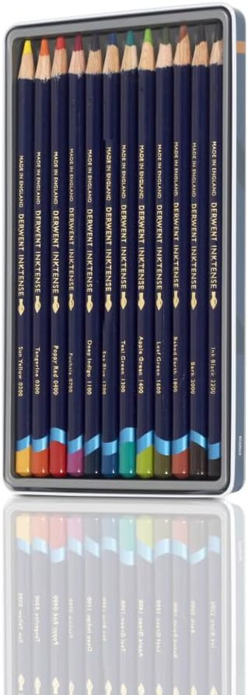 Derwent Inktense Permanent Watercolour Pencils 12 Tin, Set of 12, 4Mm Premium Core Strength, Water-Soluble, Ideal for Drawing, Colouring & Painting on Paper or Fabric, Professional Quality (0700928) image number 2