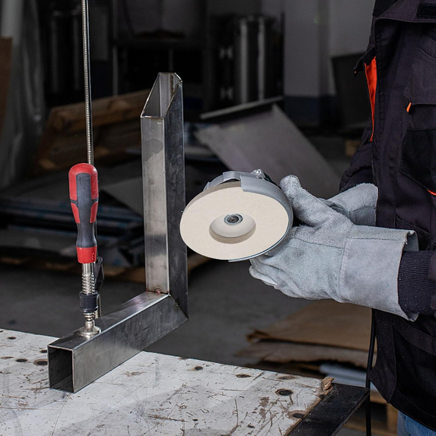 5 Inch Wool Polishing Wheel Disc, Angle Grinder Wool Felt Buffing Pad for Chrome, Granite, Aluminum (5 Pcs) image number 3