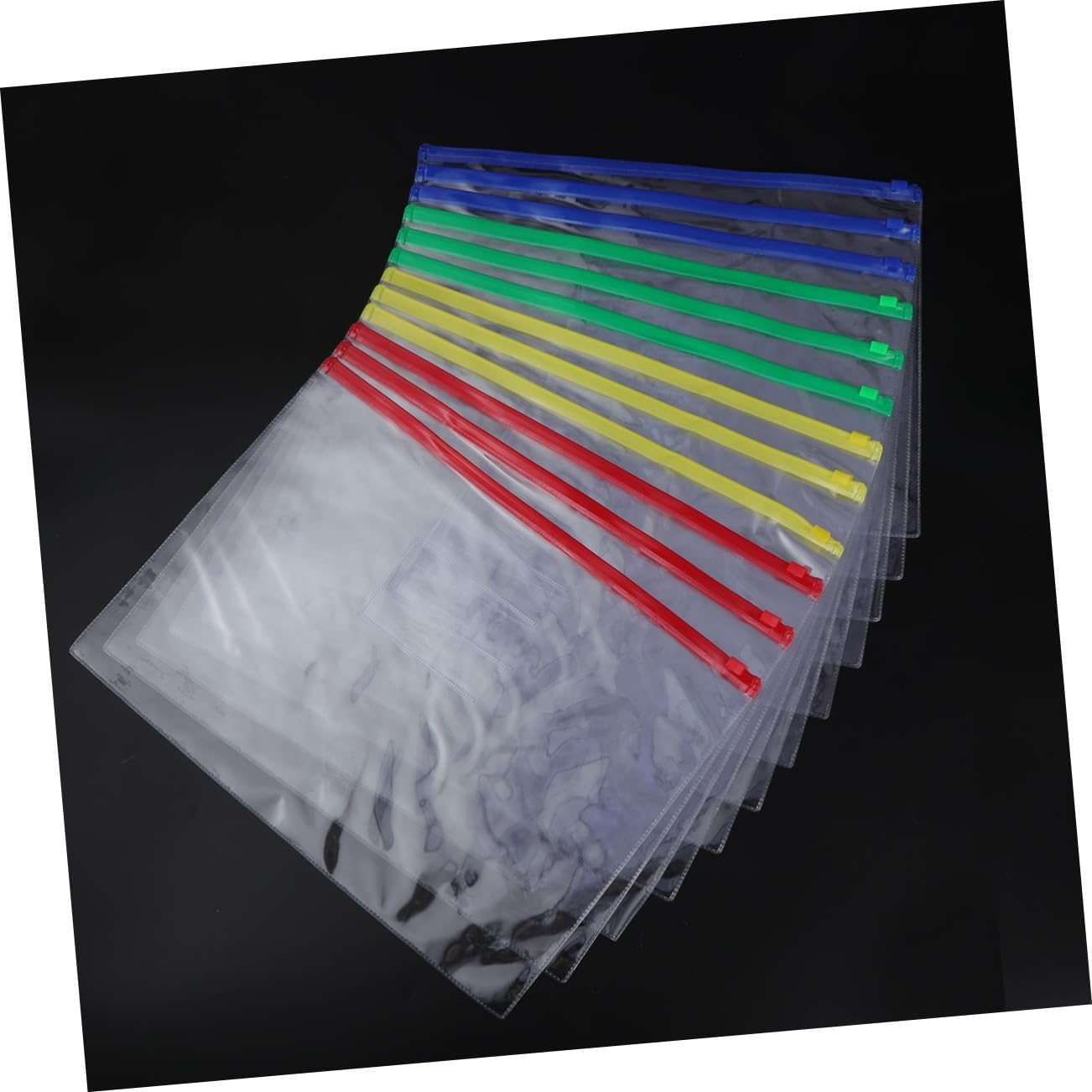 SECFOU 40Pcs PVC Zipper File Bag Pouch Organizer Portable Document Pockets for School Office Travel image number 4