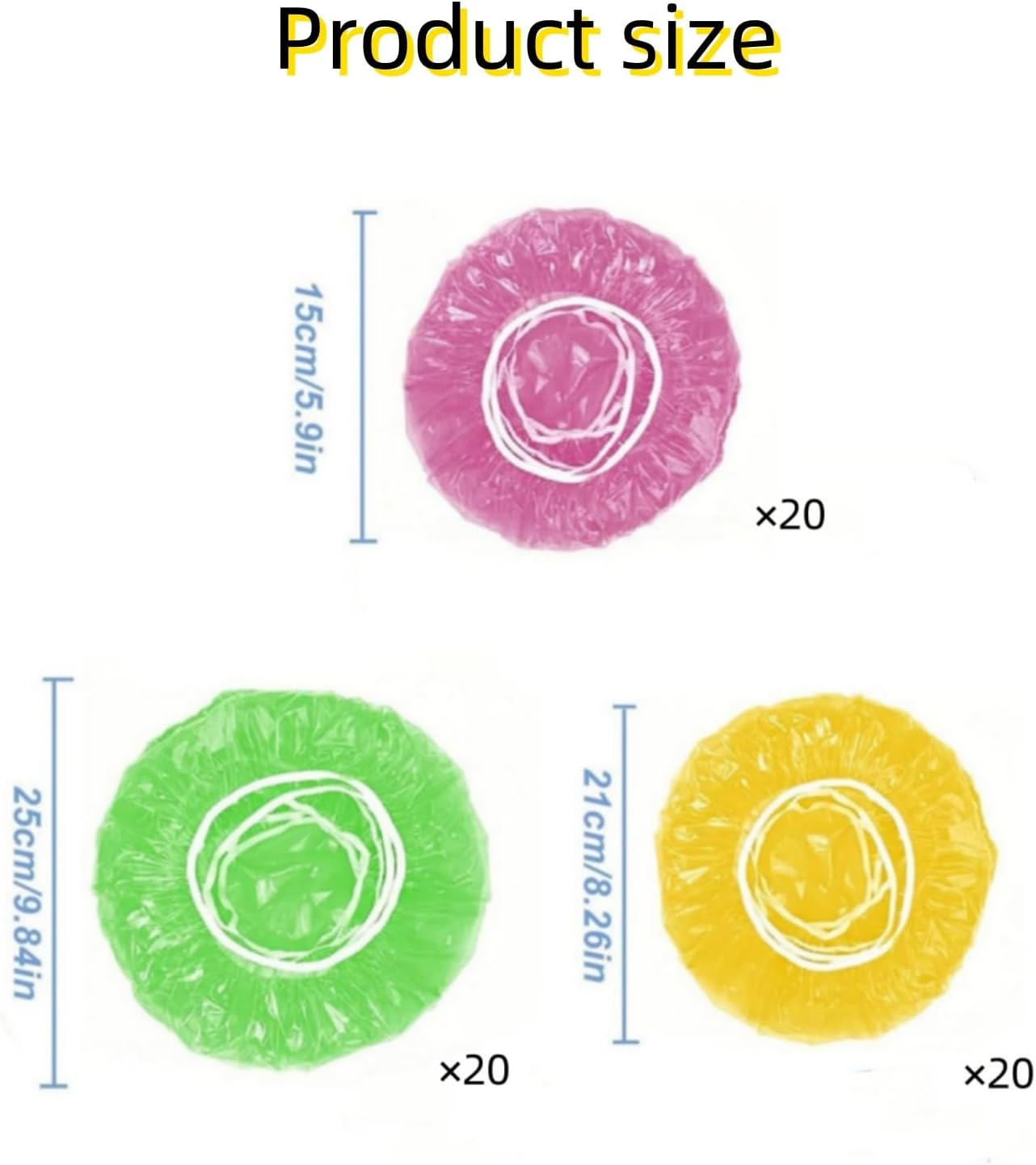 60 Pcs Reusable Food Covers, Clear Elastic Food Storage Covers Fresh Keeping Bags Bowl Dish Plate Wraps for Home Kitchen Restaurant Picnic（3 Sizes） image number 4