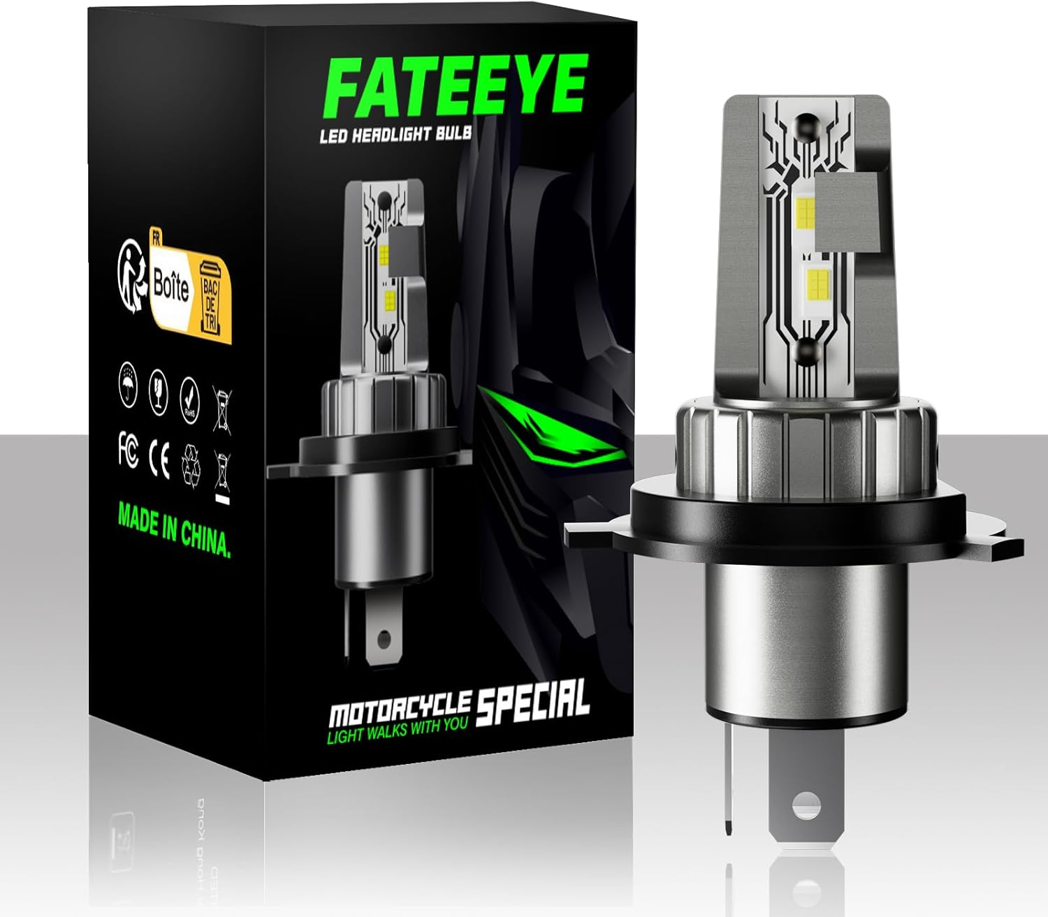 H4 9003 HB2 LED Fog Lights Bulbs for Motorcycle, 600% Brighter 6500K Cool White High/Low LED Headlamp, Pack of 1 image number 4