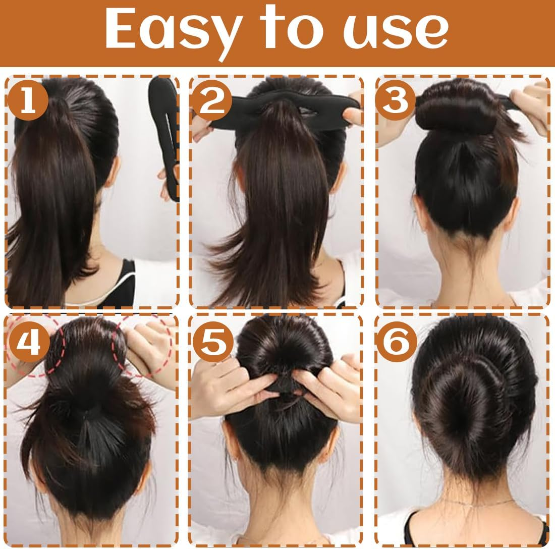 Pack of 3 Magic Hair Bun Maker, Bun Maker, Bun Maker, Magic Hair, Hair Twist Curler Donut Tools image number 1
