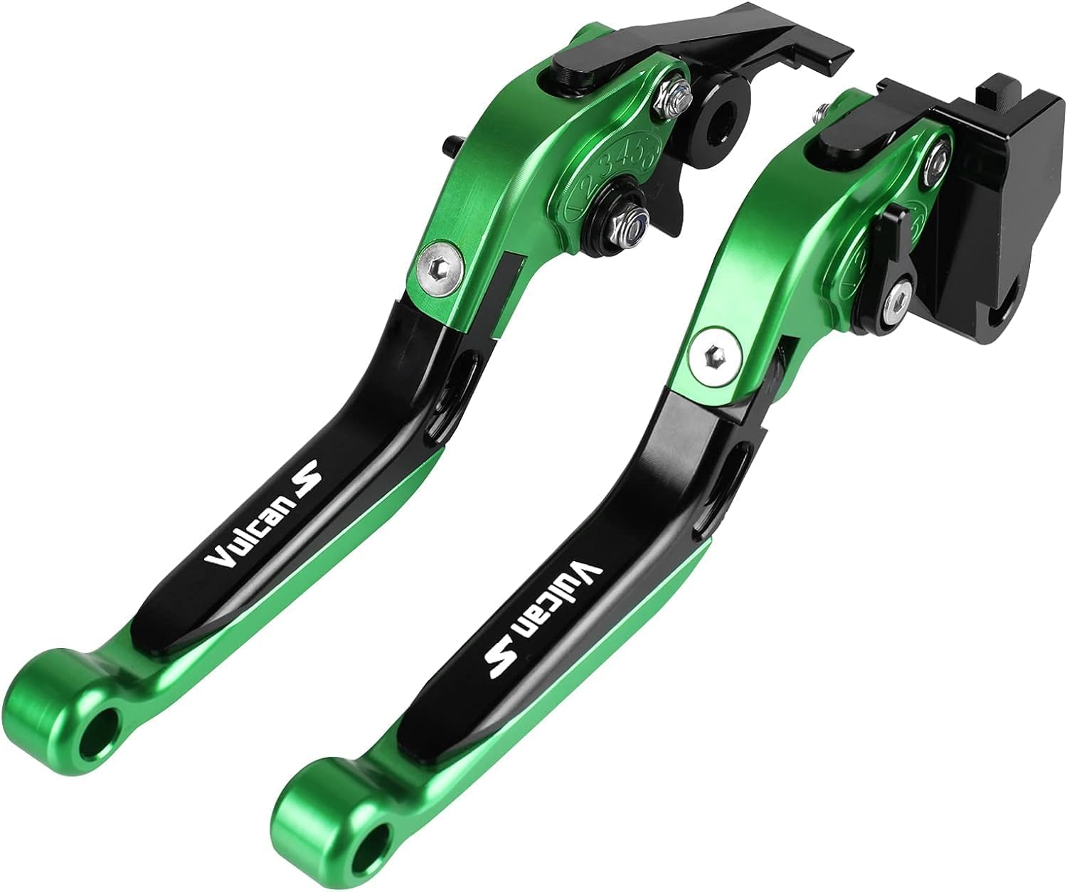 Brake Levers Motorcycle Clutch Levers Set Foldable Extendable CNC Fit for Kawasaki Vulcan S 650 2015-2023 Adjustable (Green&Black), JY-193