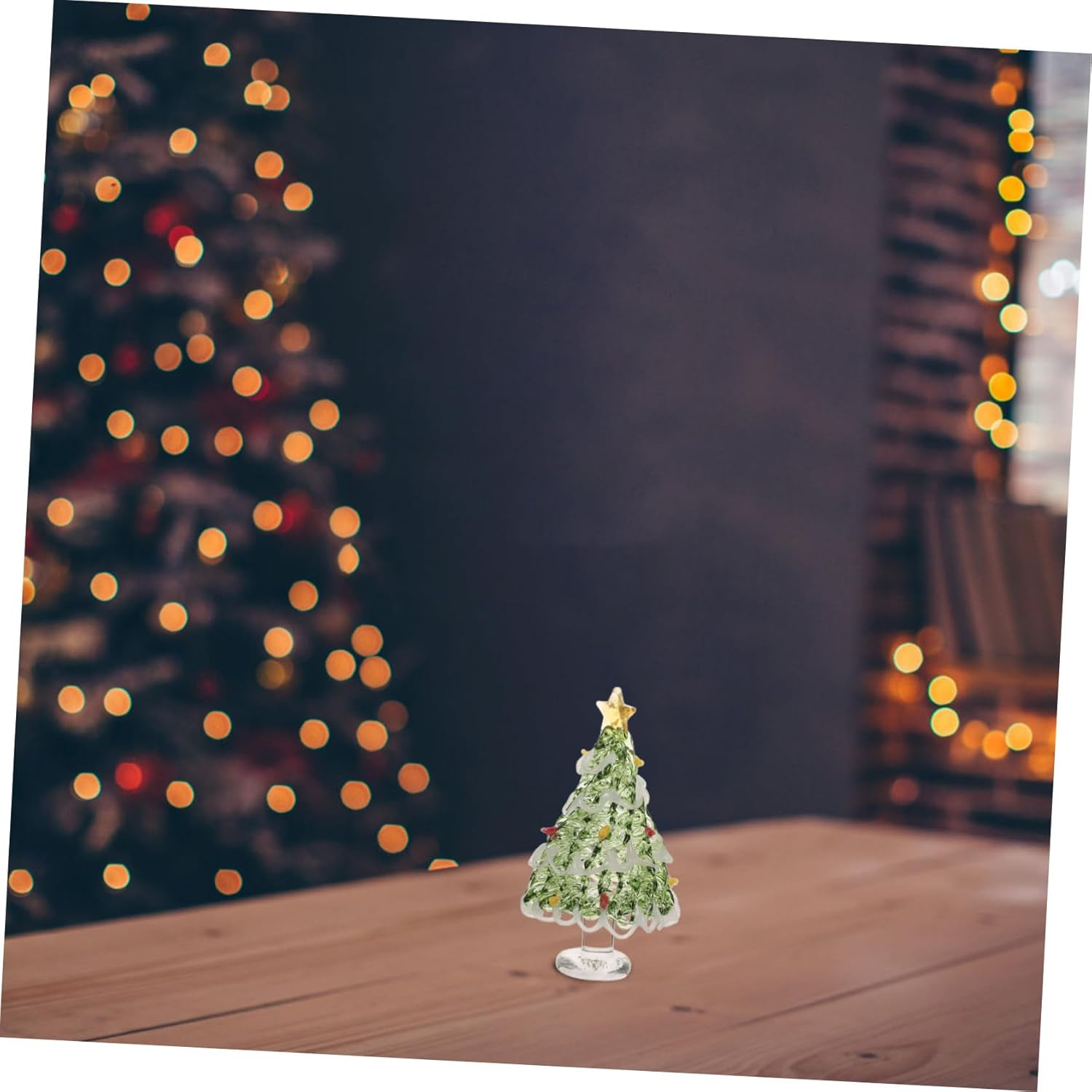 Crystal Glass Christmas Tree Ornament Small Holiday Table Decoration for Festive Celebrations Elegant Pine Tree Centerpiece for Dining and Desk Decor image number 4