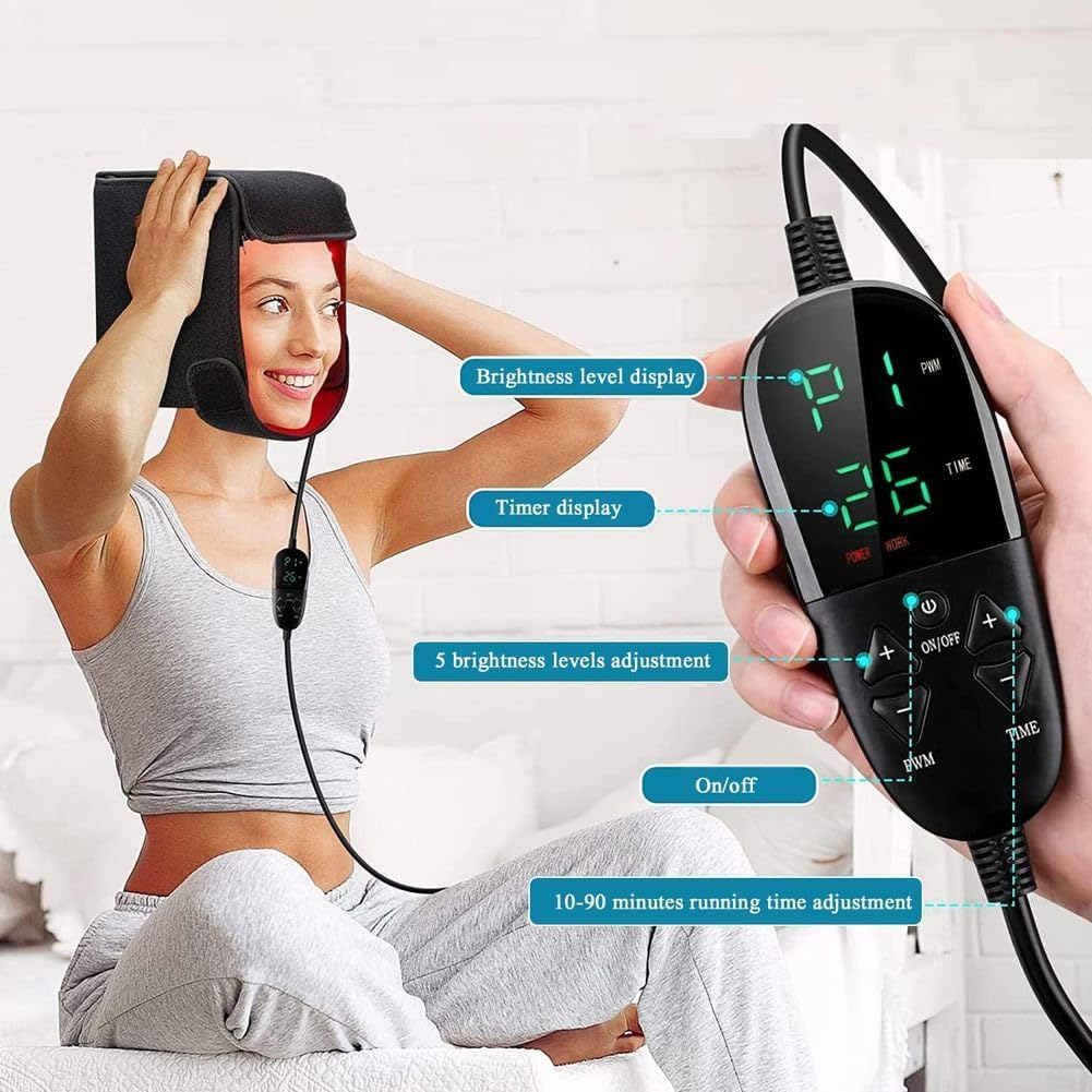 CHROX Red Light Therapy Hat, 215Pcs Leds 660Nm & 850Nm near Infrared LED Therapy Device for Hair Loss Promote Hair Fast Regrow Care Cap for Men and Women image number 4