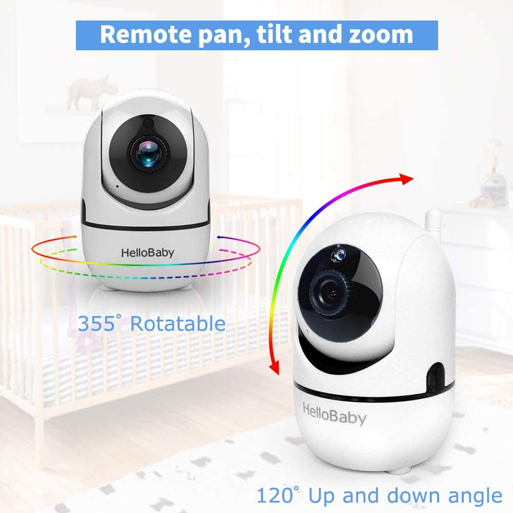 Hello Baby Monitor with Camera and Audio,3.2" Screen, 2.4Ghz Video Baby Monitor with Night Vision, Temperature Display, Lullabies, 960Ft Long Range No Wifi,High Capacity Battery