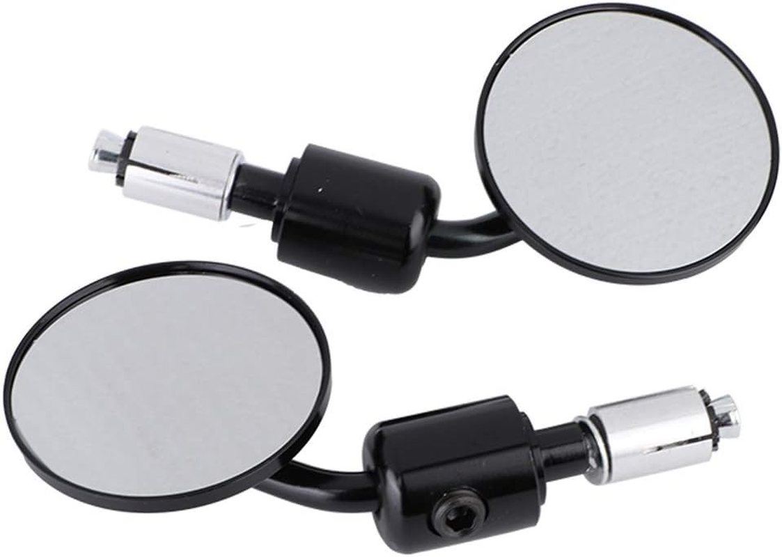 Joyzan Motorcycle Mirrors, Motor Bar End Rear View Mirrors Side 22Mm 7/8 Inch Handlebar Rearview Mirror Universal Rotatable Adjustable Aluminium Alloy for Most Motorcycles Scooter Bike Left and Right