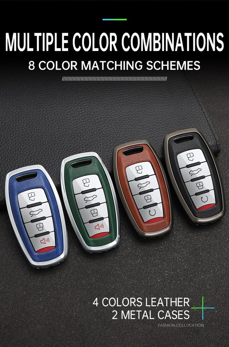 Ontto Alloy Car Key Fob Cover Fit for Haval H6 H7 H9 H4 Hover H2S F5 F7 F7X F7H Dargo Jolion GMW Remote Leather Key Case Keyring Key Shell Holder Bag Keychain - A-Blue image number 6