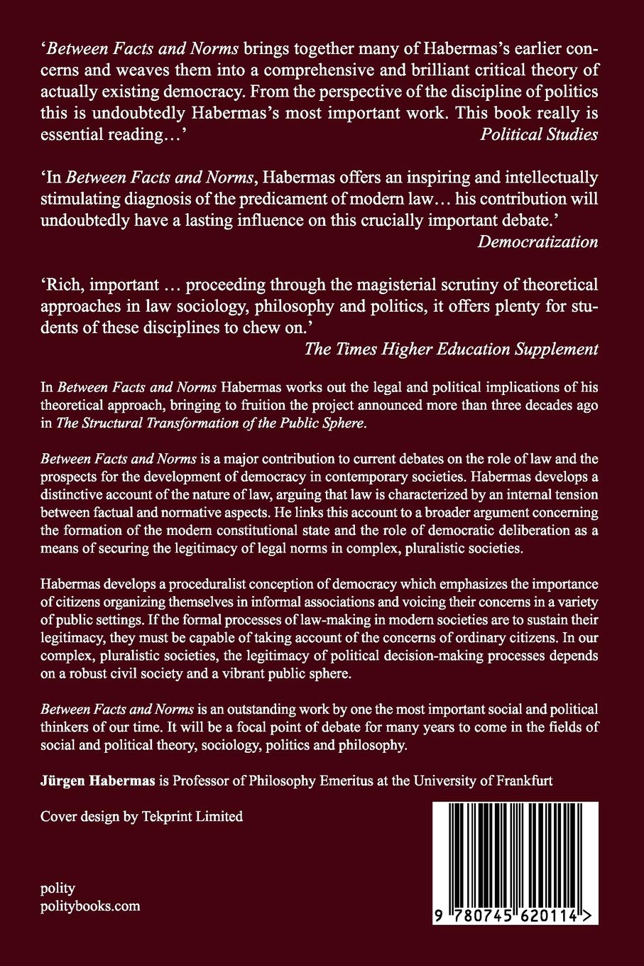 Between Facts and Norms: Contributions to a Discourse Theory of Law and Democracy image number 2