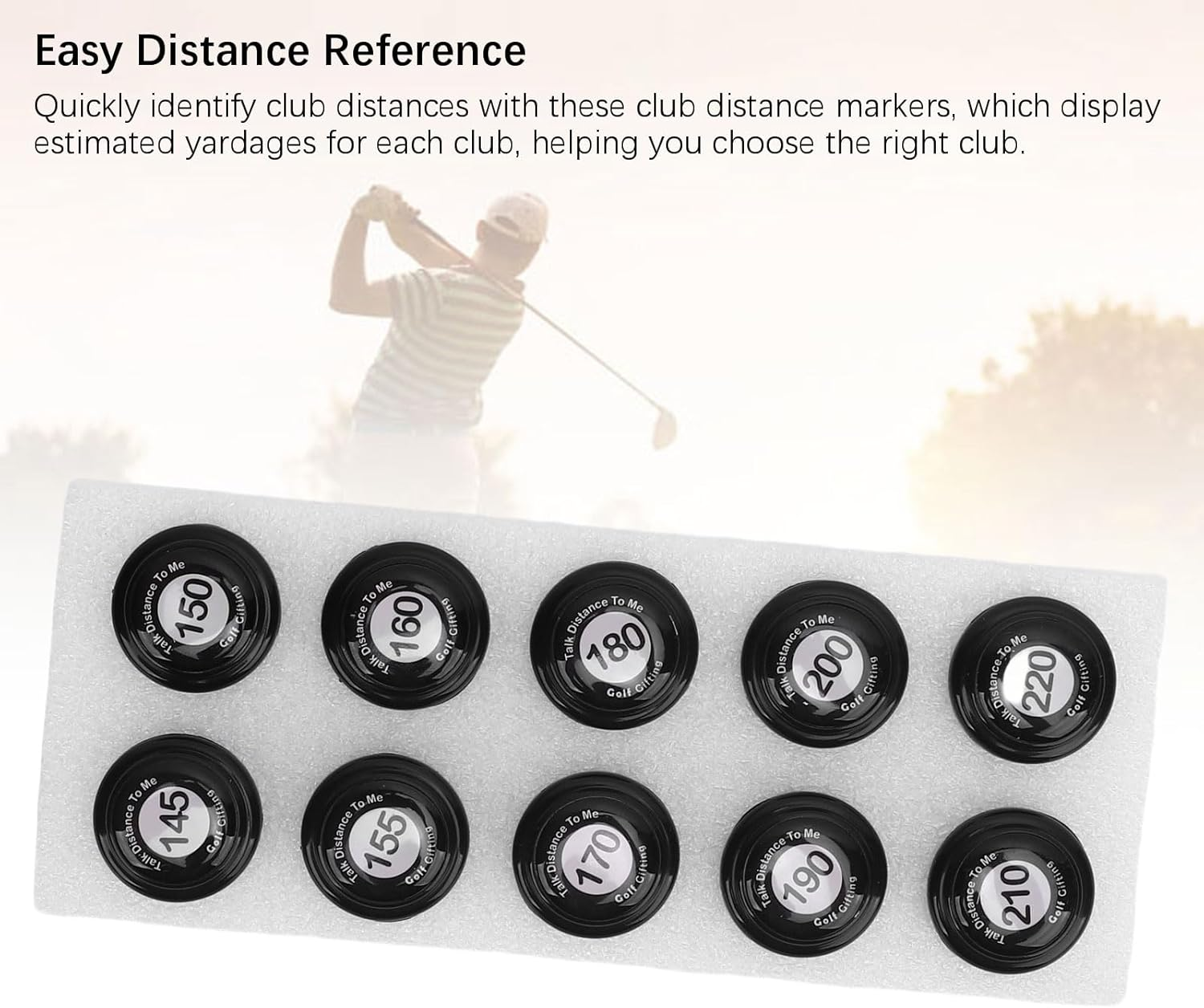 Club Distance Markers Ball Position Markers Club Yardage Sign ABS Durable Golf Accessories for Outdoor Sports Training 20Pcs - Orange image number 2