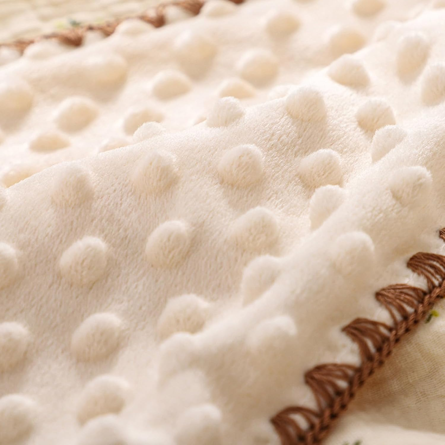 ZONEY Baby Blankets for Girls Boys,Baby Swaddle with Cotton Front and Dotted Fleece Back Double Layer, Soft Plush for Newborn Receiving Blankets,Bed Throws, Kids Quilt 40X40Inch(Green Floral) - Rabbit image number 7