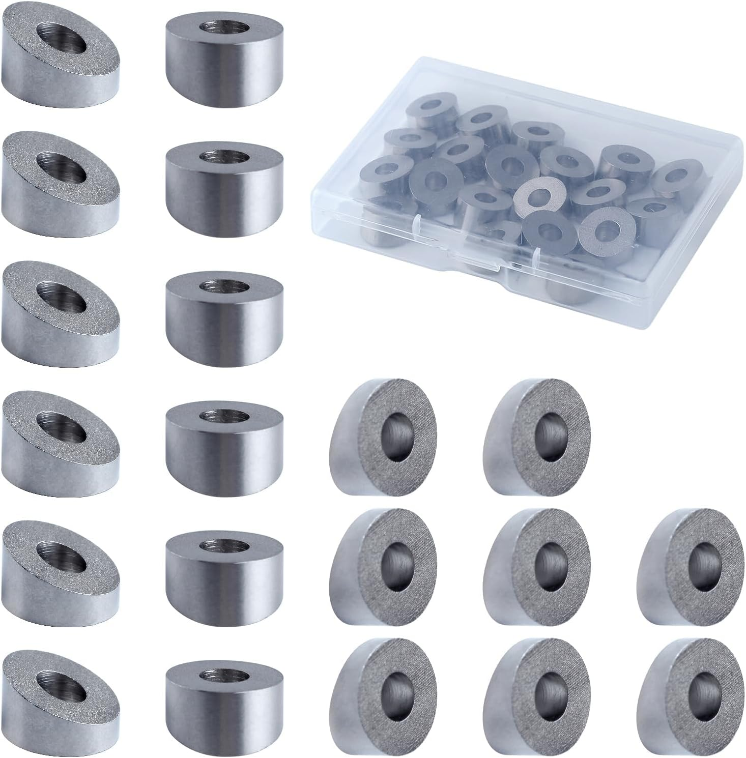 SPEEDWOX 10 Pcs 1/4" 30 Degree Angle Beveled Washers, 316 Stainless Steel Angled Washers, Suit for 1/8" to 3/16" Wire Rope Cable Application image number 6