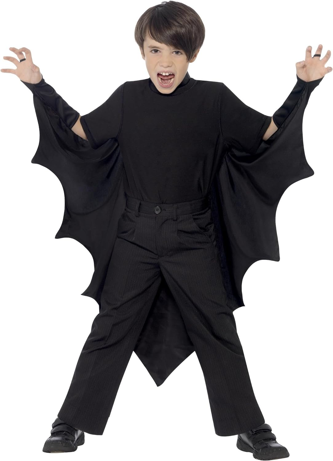 Smiffys Kids Unisex Vampire Bat Costume, Wings, Black, One Size, 44414 image number 3