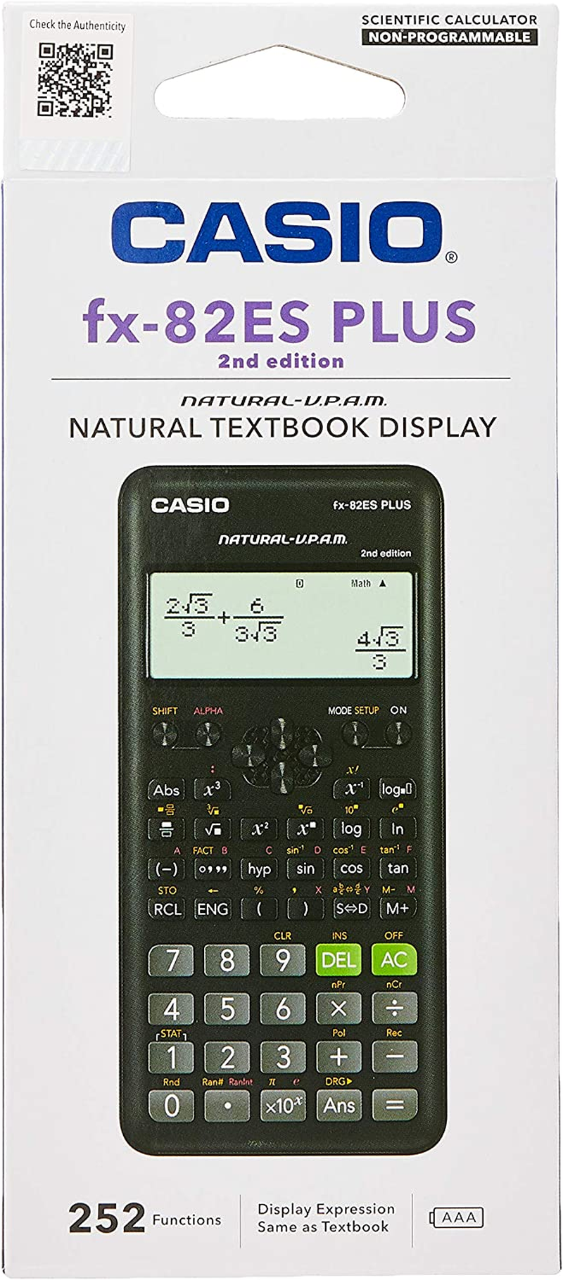 Casio 2Nd Edition 252 Functions Non-Programmable Scientific Calculator