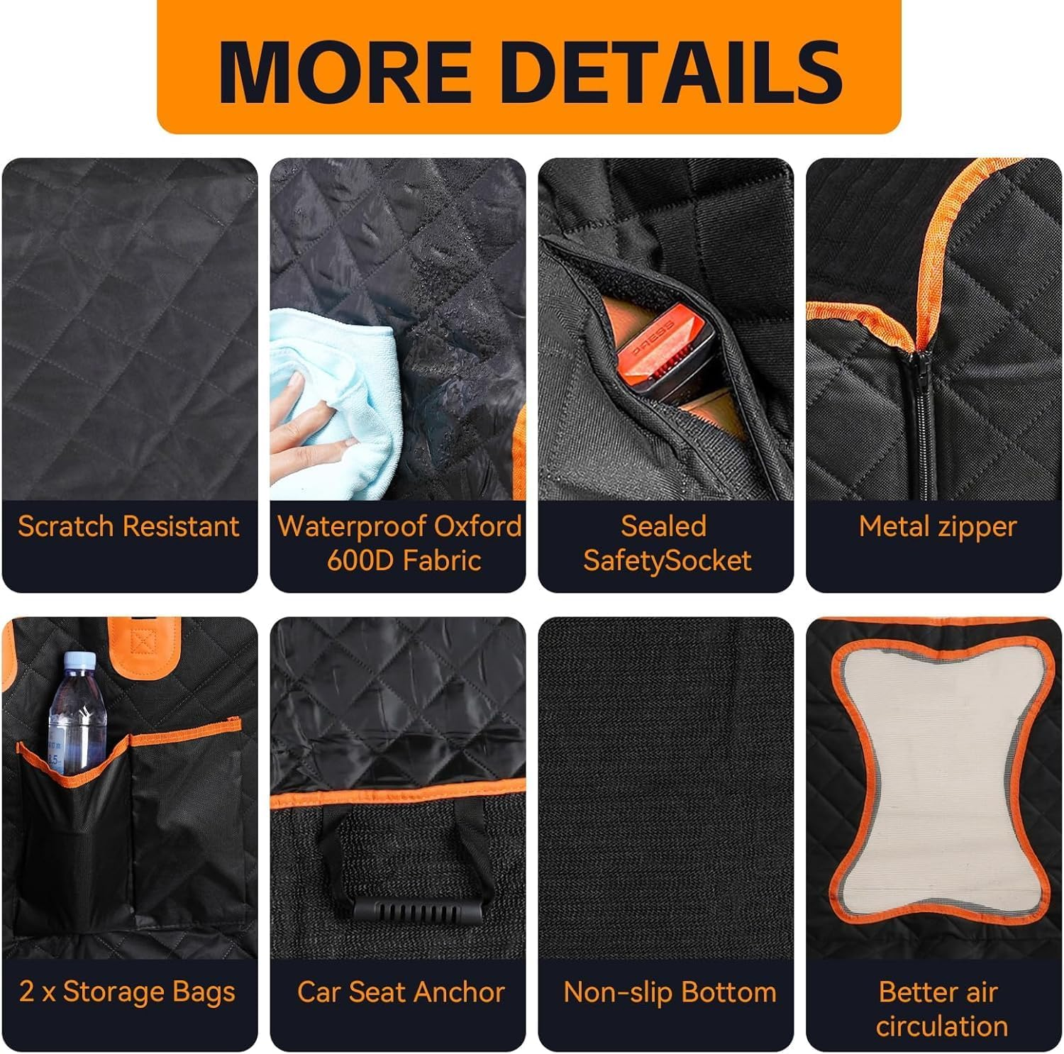 Dixhills Waterproof & Scratch-Resistant Dog Blanket Car Rear Seat Compatible with T-E-S-L-A Model 3 Y S 2018-2023, Car Seat Cover Dog Back Seat for Side Protection & Viewing Window image number 2