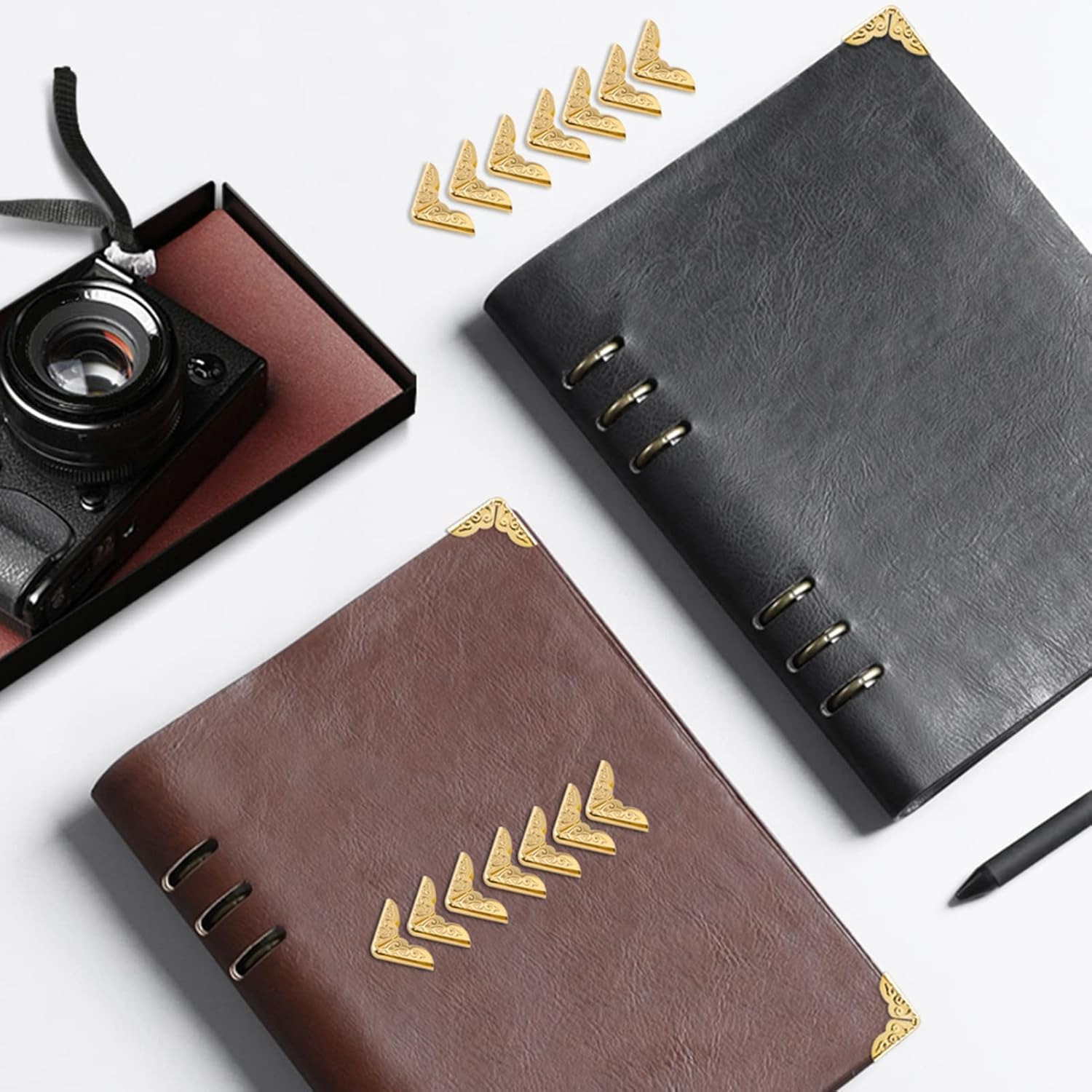 HEEPDD 100Pcs Retro Metal Book Corner Protectors, Gold image number 3