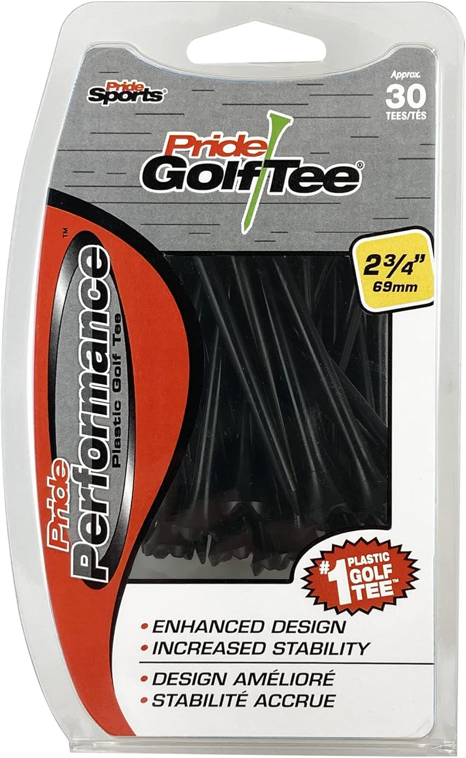 Pride Performance Golf Tees, Pack of 30