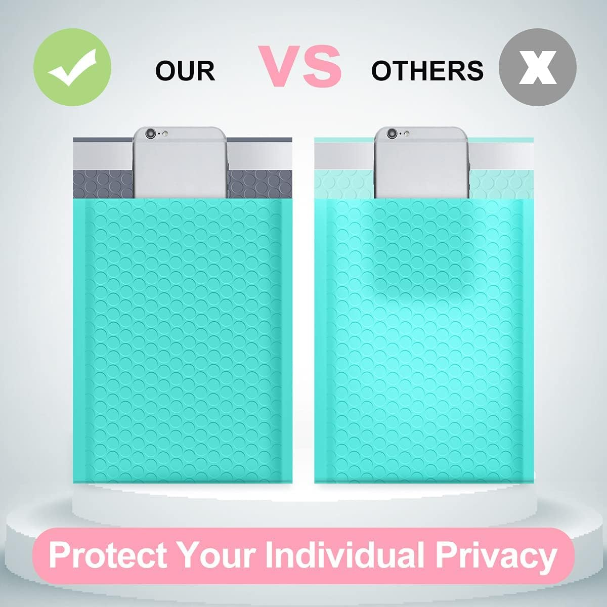 Bubble Mailers 6X10 Inch Teal 25 Pack Usable Size 6X9 Padded Envelopes Small Business Mailing Packages Opaque Self Seal Adhesive Waterproof Boutique Shipping Bag for Jewelry Makeup Supplies image number 1