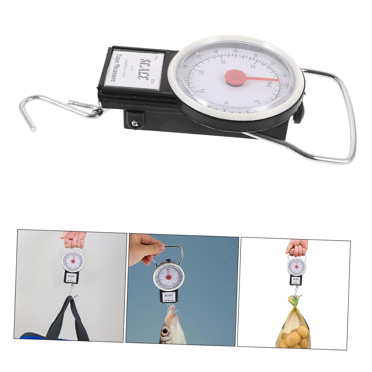 ABOOFAN Portable Hanging Luggage Scale Heavy Duty Spring Hook Design for Travel Suitcase Fishing Outdoor Use Compact Handheld Weighing Tool image number 2