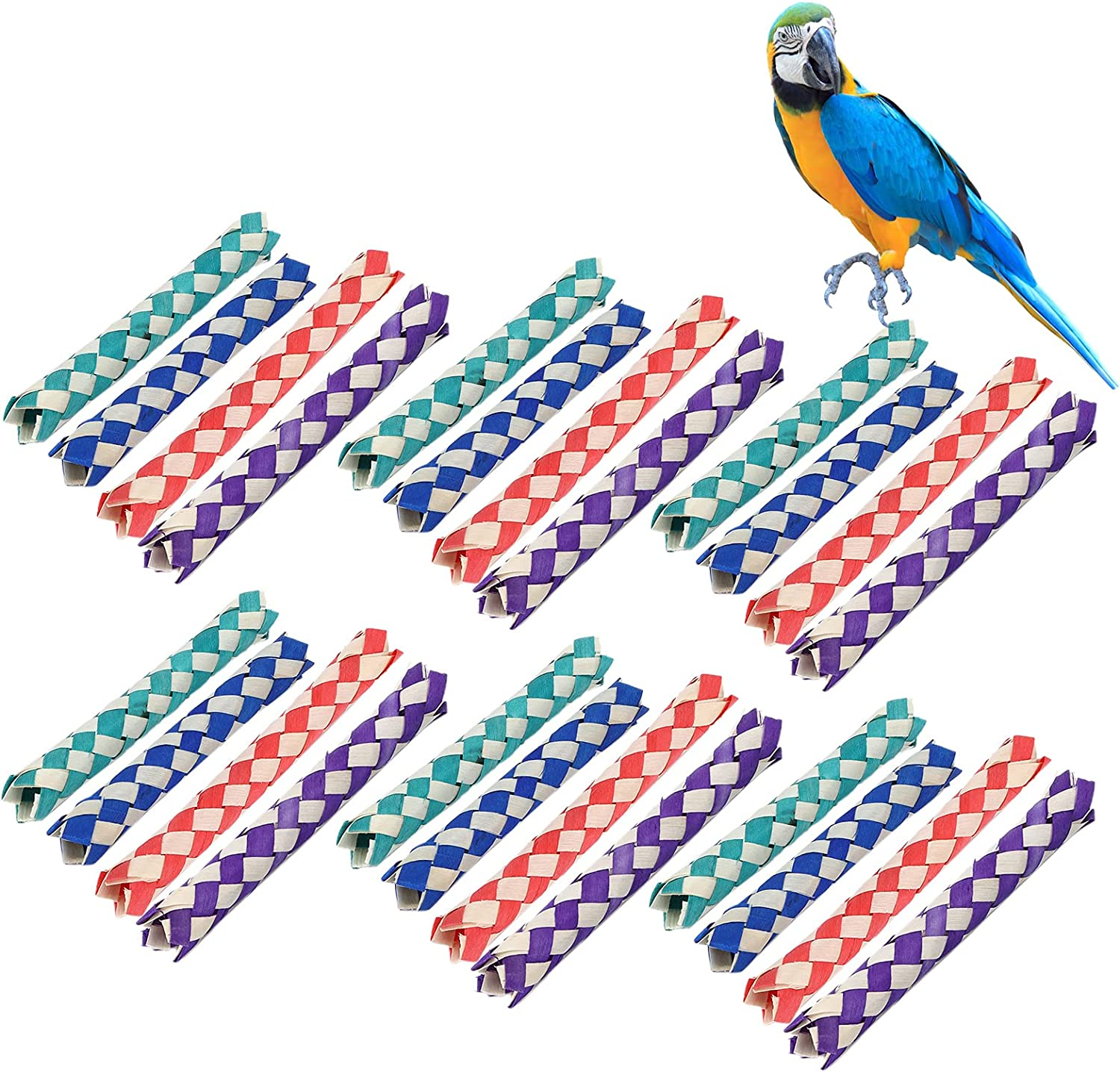 Chinese Bamboo Finger Trap, Finger Trap Practical Cultivate with Bambo for Bird Toys DIY Various Toys and Gifts Replacement for Pets image number 3