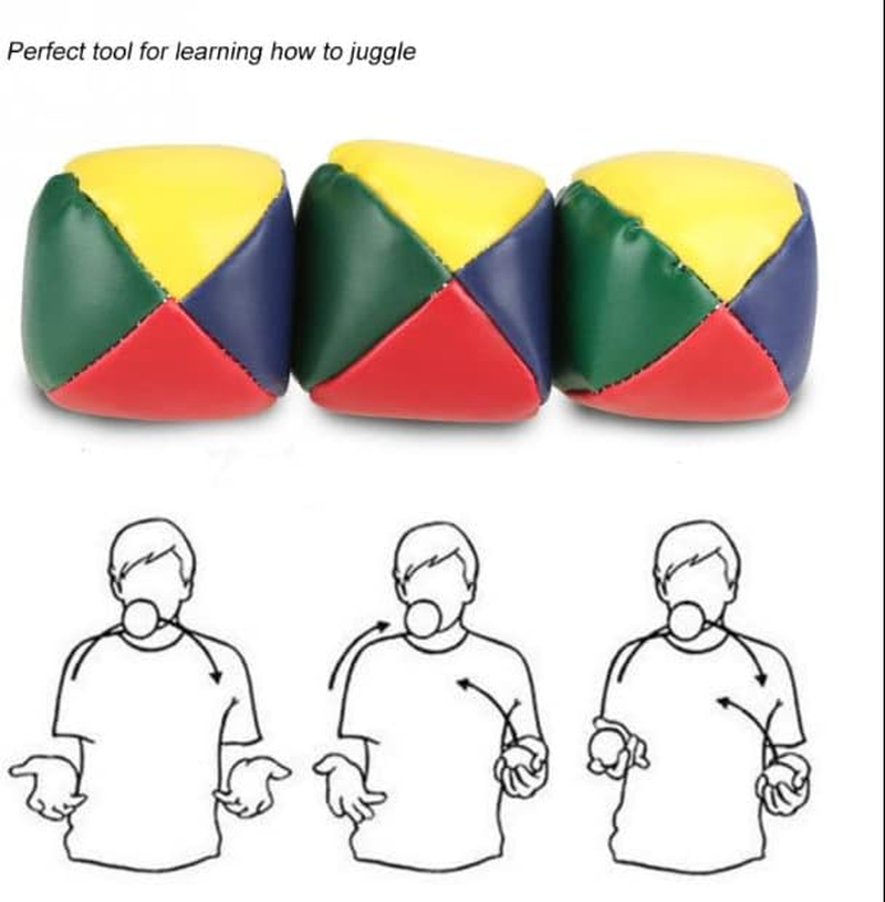 Juggling Balls Kids Toy Set Ball Bag for Magic Circus Clown 3Pcs (Multicolor) image number 2