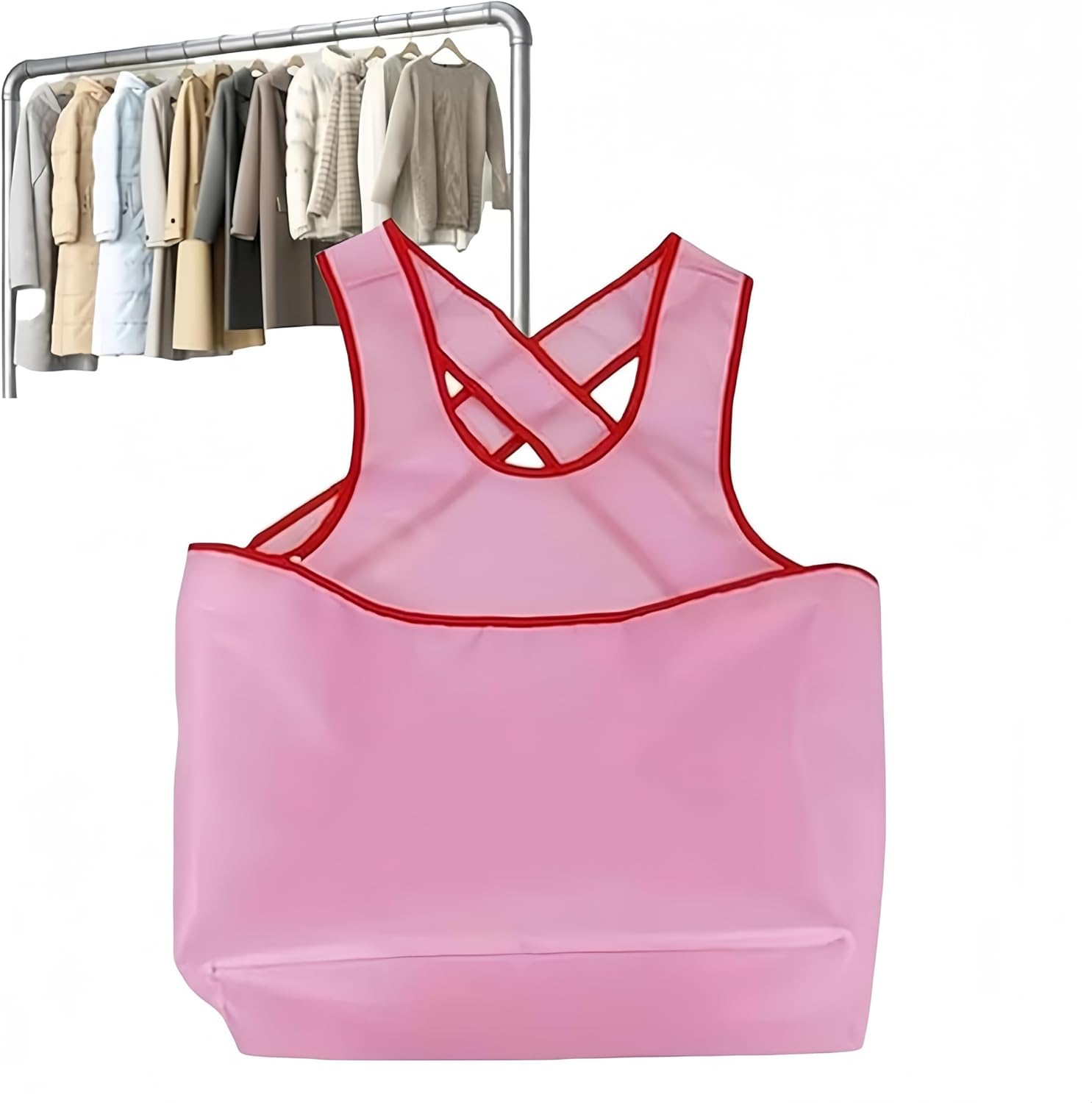 Ai-Oumleef Apron Portable, Waterproof, Large Pocket, Sleeveless, Clothes Drying, Pink, Unisex-Adults, Kitchen/Gardening/Home Utility image number 3