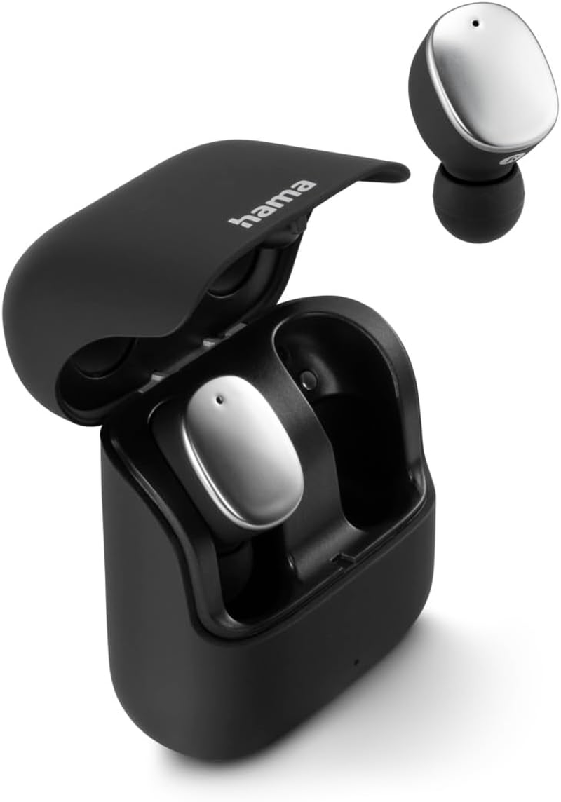 Hama Spirit Pure Bluetooth Headphones (In-Ear Headphones with Microphone, True Wireless Earbuds with Charging Station, IPX5 Splashproof, 25 Hour Battery, Wireless Headphones with Voice Control) White