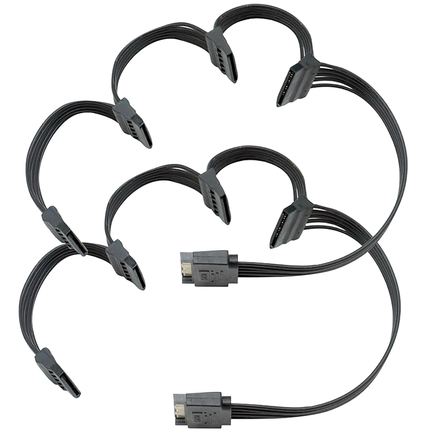 Tunghey 2Pack 15 Pin SATA Power Extension Hard Drive Cable 1 Male to 3 Female Splitter Adapter for Hdd、Ssd、Optical Drives Sata Power Cable (1 to 3)