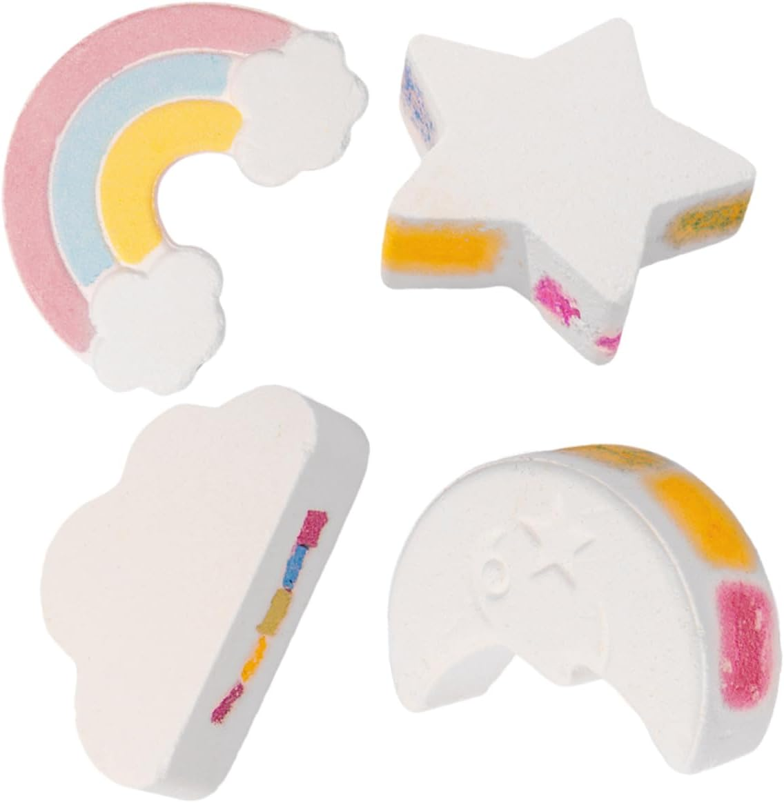 4Pcs Rainbow Bath Salt Bombs Foaming Bath Experience Soothing Sea Salt Relaxation for Shower and Tub for Self-Care and Relaxation image number 2