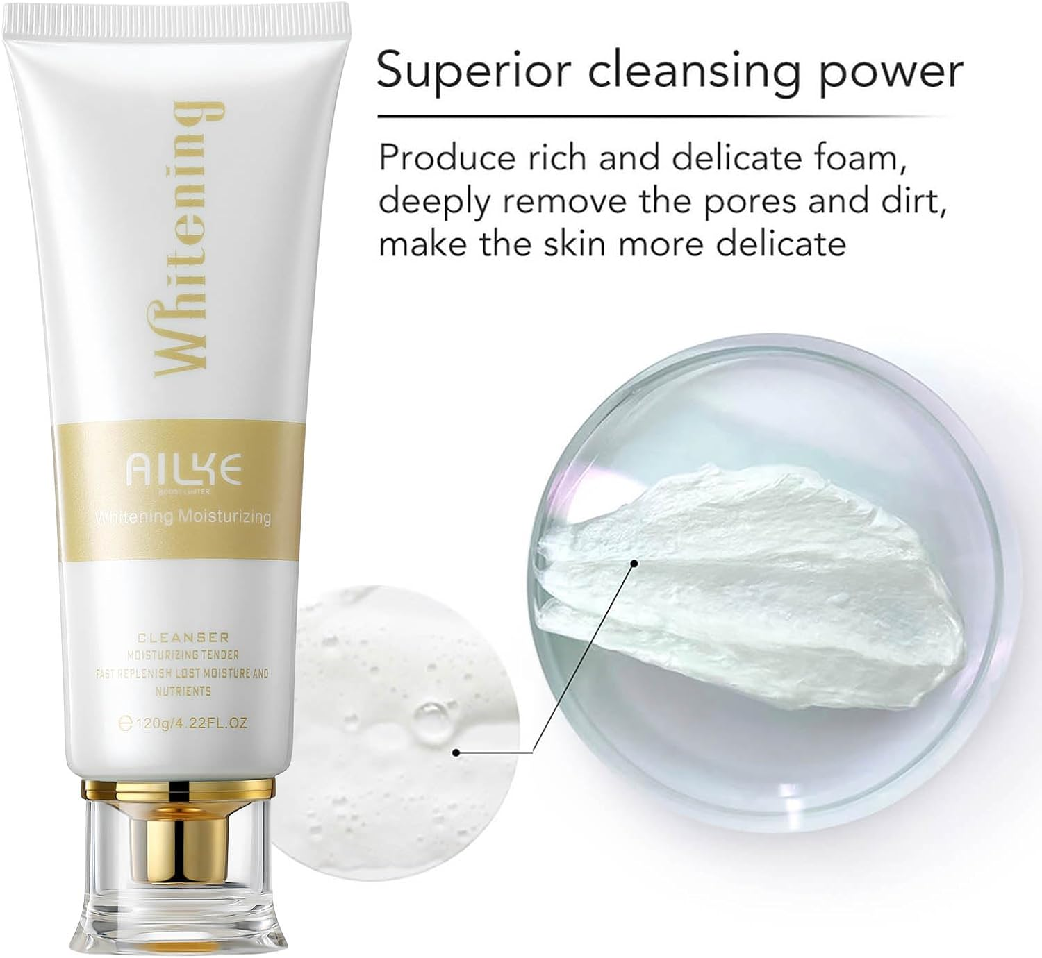 AILKE Anti-Wrinkle & Whitening 5-In-1 Face Care Set, Moisturizing, Hydration, Reduce Fine Lines, Revitalizing Skin with Hyaluronic Acid, Vitamin C,（Gift Set） image number 5