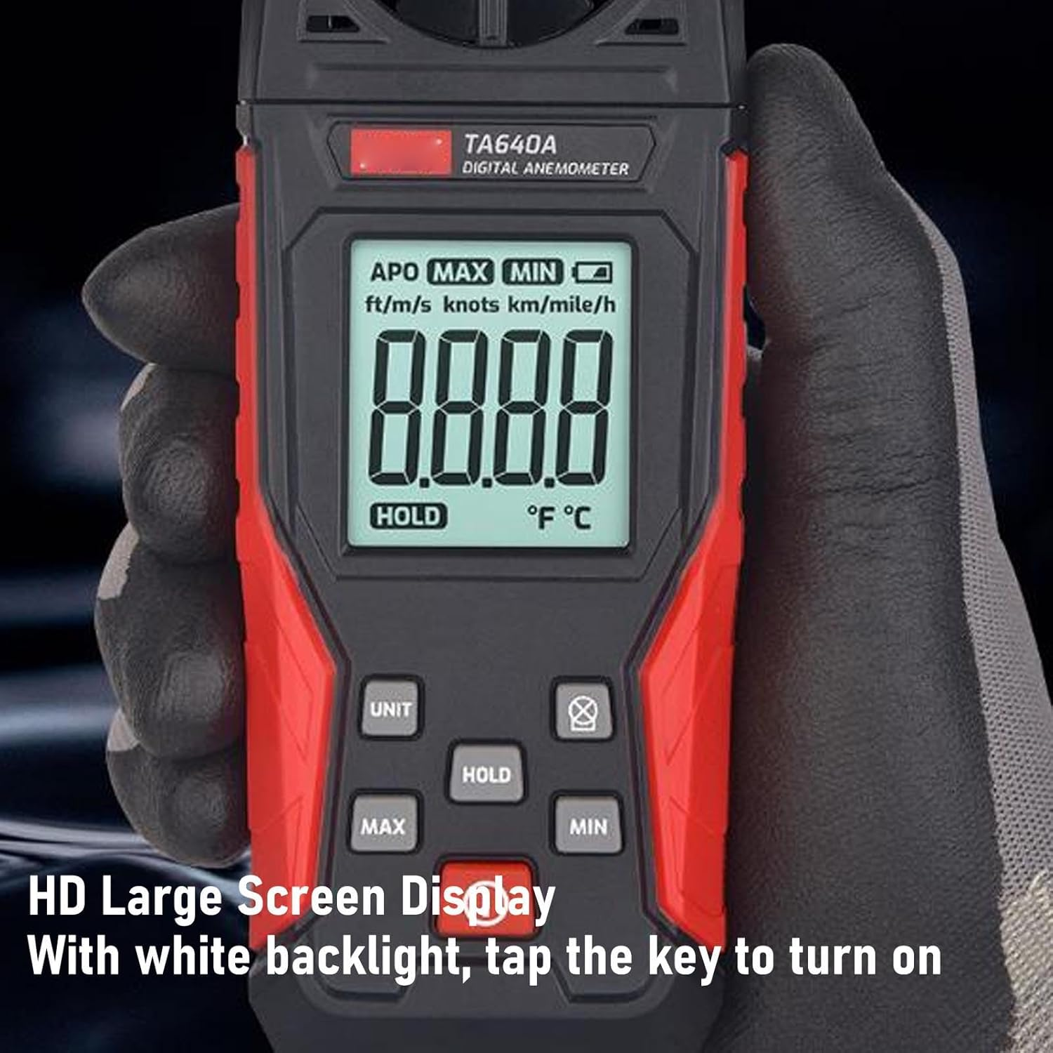 Zerodis Weather Stations and Accessories Handheld Wind Speed Meter with Temperature Measurement 0 to 67Mph 32 to 113F for Outdoor Activities HVAC Drone Pilots Digital Anemometer Anemometer