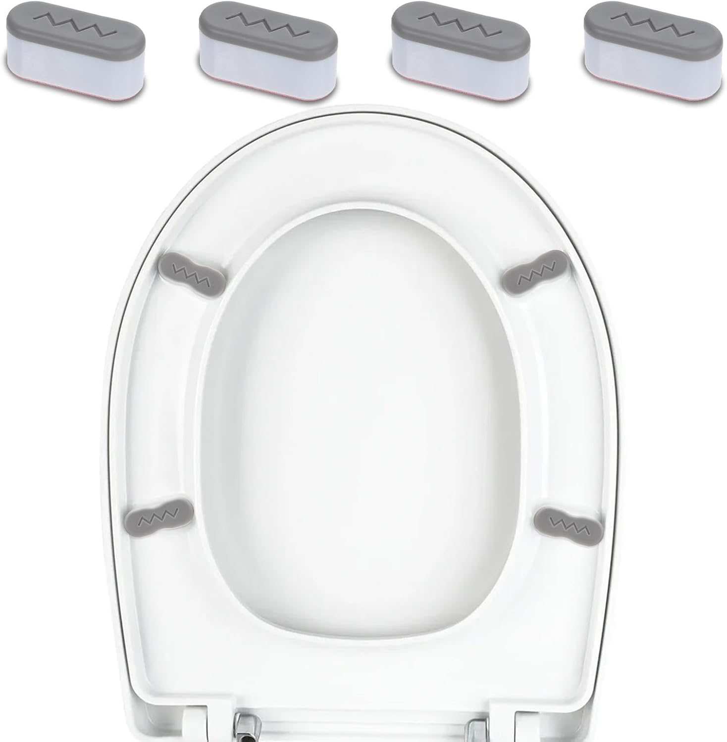 Self Adhesive Toilet Seat Height-Increasing Bumpers Pads, 8Pcs Bidet Bumper Height-Increasing Pads, Toilet Seat Spacers Bidet Height-Increasing Pads for WC Cover image number 4