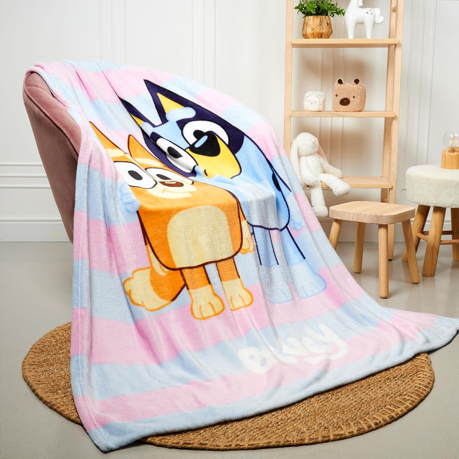 Bluey Fleece Bed Blanket for Kids Super Soft Blanket Fleece Throws 59 X 51 Inches Warm Sofa Bed Throw, Gifts for Kids image number 2
