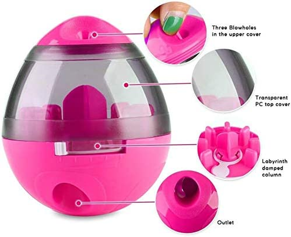EZONEDEAL IQ Treat Ball Dog Toy for Dogs & Cats Chewing Food Ball, Fun and Interactive Treat, Best Alternative to Bowl Feeding, Feeding Training Puppy for Dogs and Cats (Pink) image number 1
