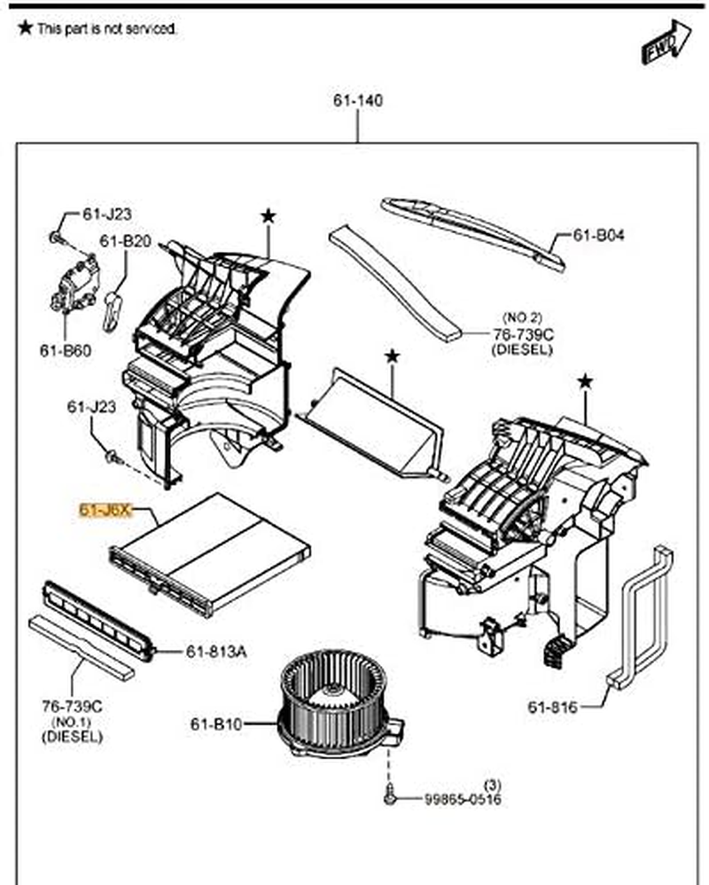 Genuine Mazda (KD45-61-J6X) Cabin Air Filter