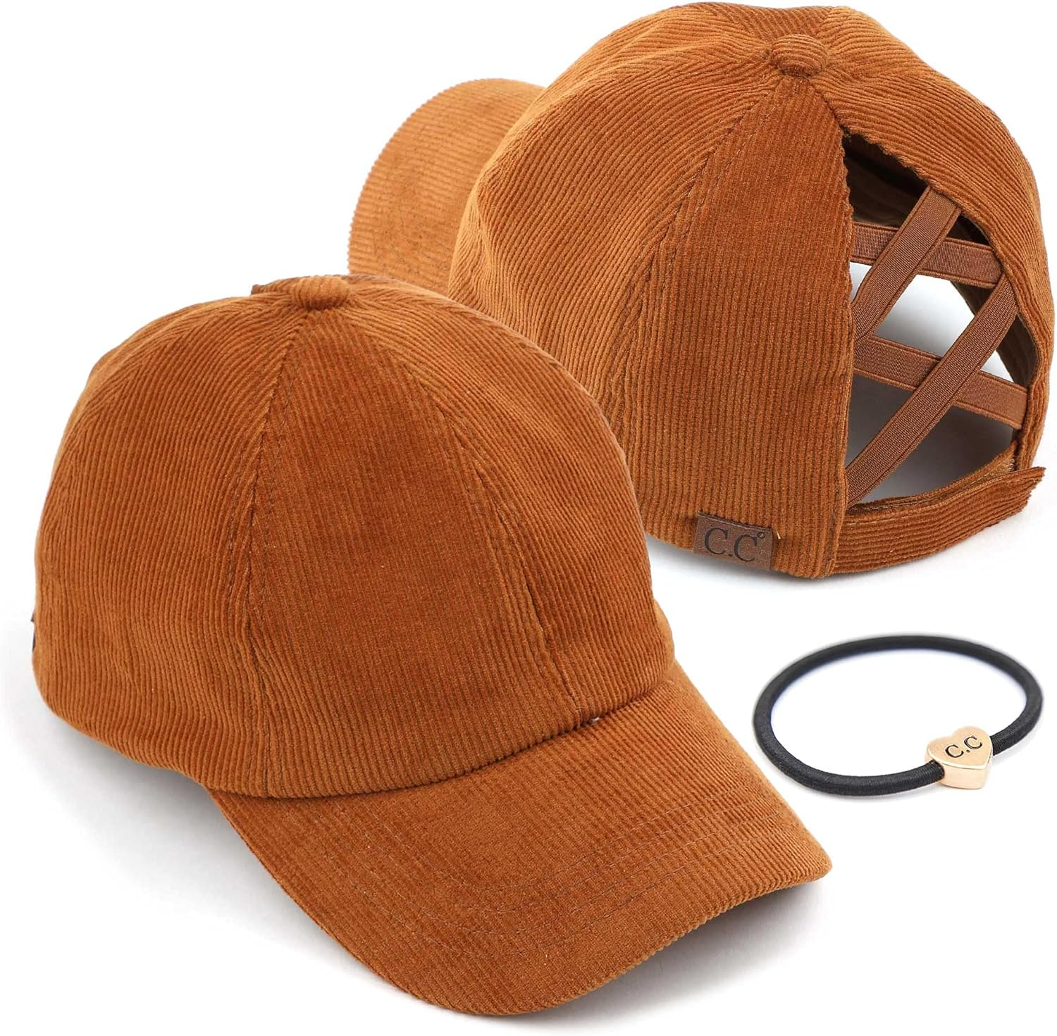 C.C Ponycap Messy High Bun Ponytail Adjustable Glitter Mesh Trucker Baseball Cap, Gray, One Size image number 6