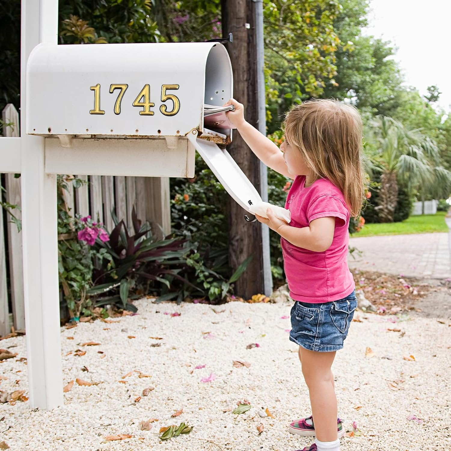 20Pcs 2 Inch Mailbox Numbers for Outside, 0-9 Gold Mailbox Numbers Self Adhesive Door Address Numbers Stickers for Mailbox Apartment House Room Office Trash Bins image number 4