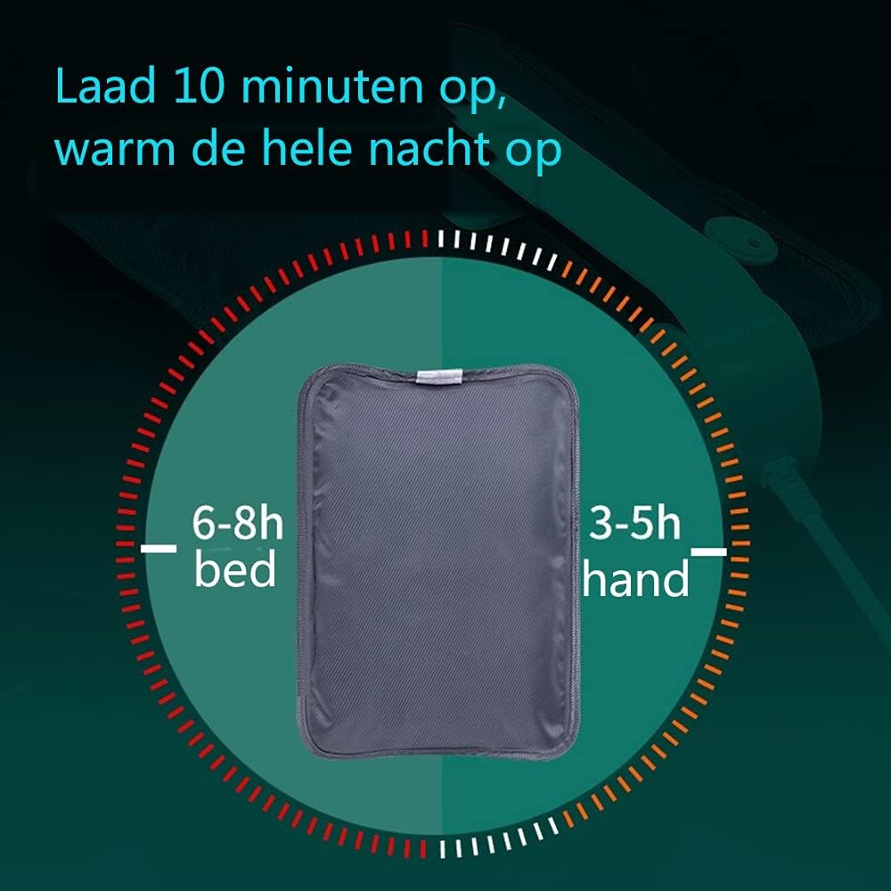 Rechargeable Electric Hot Water Bottle, Soft Velvet Detachable and Washable Cover, Winter Hand Warmer to Relieve Pain, Heating Bag。 image number 5