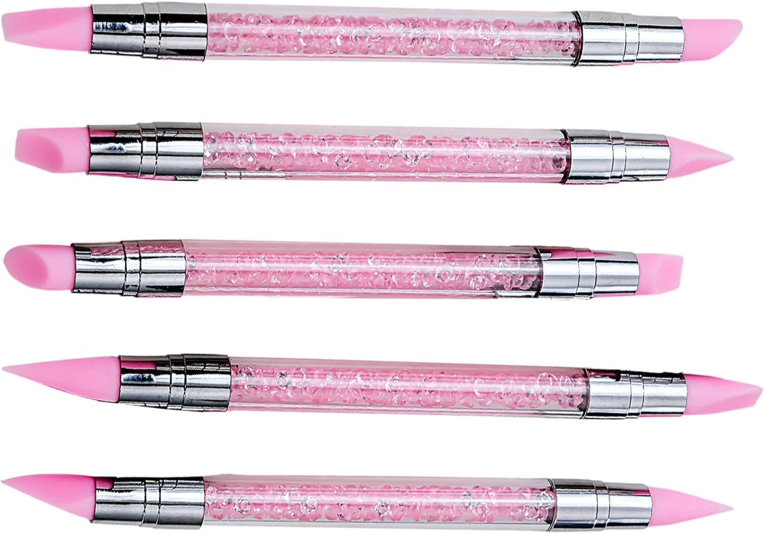 Silicone Nail Brush - Nail Polish Tool with Double Ends and Crystals, Easy to Grip for Modeling Nails Work and School image number 6