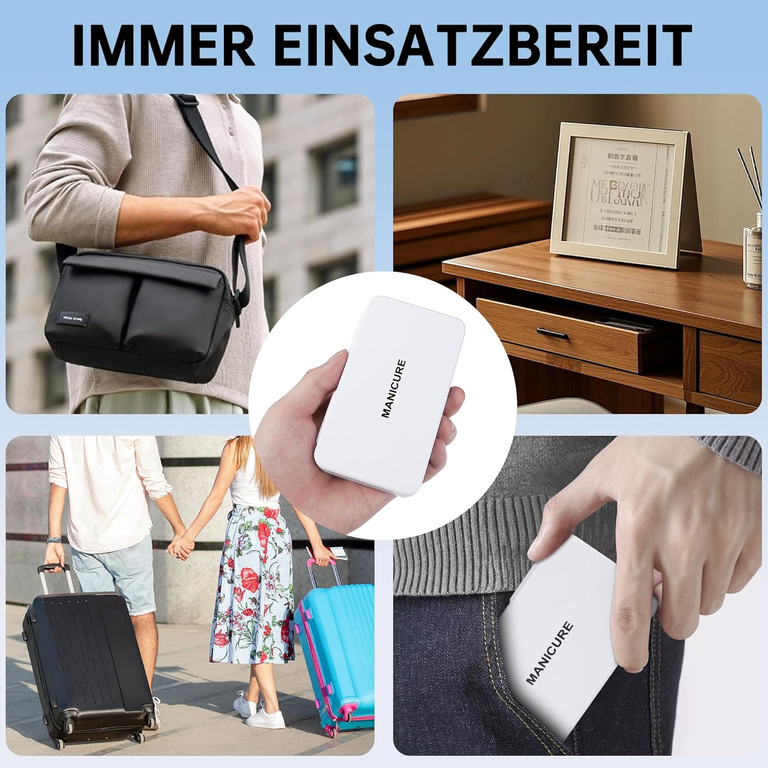 White Manicure Set 5-Piece Nail Clippers Toenail Nail Clippers Professional with Case for Women image number 1