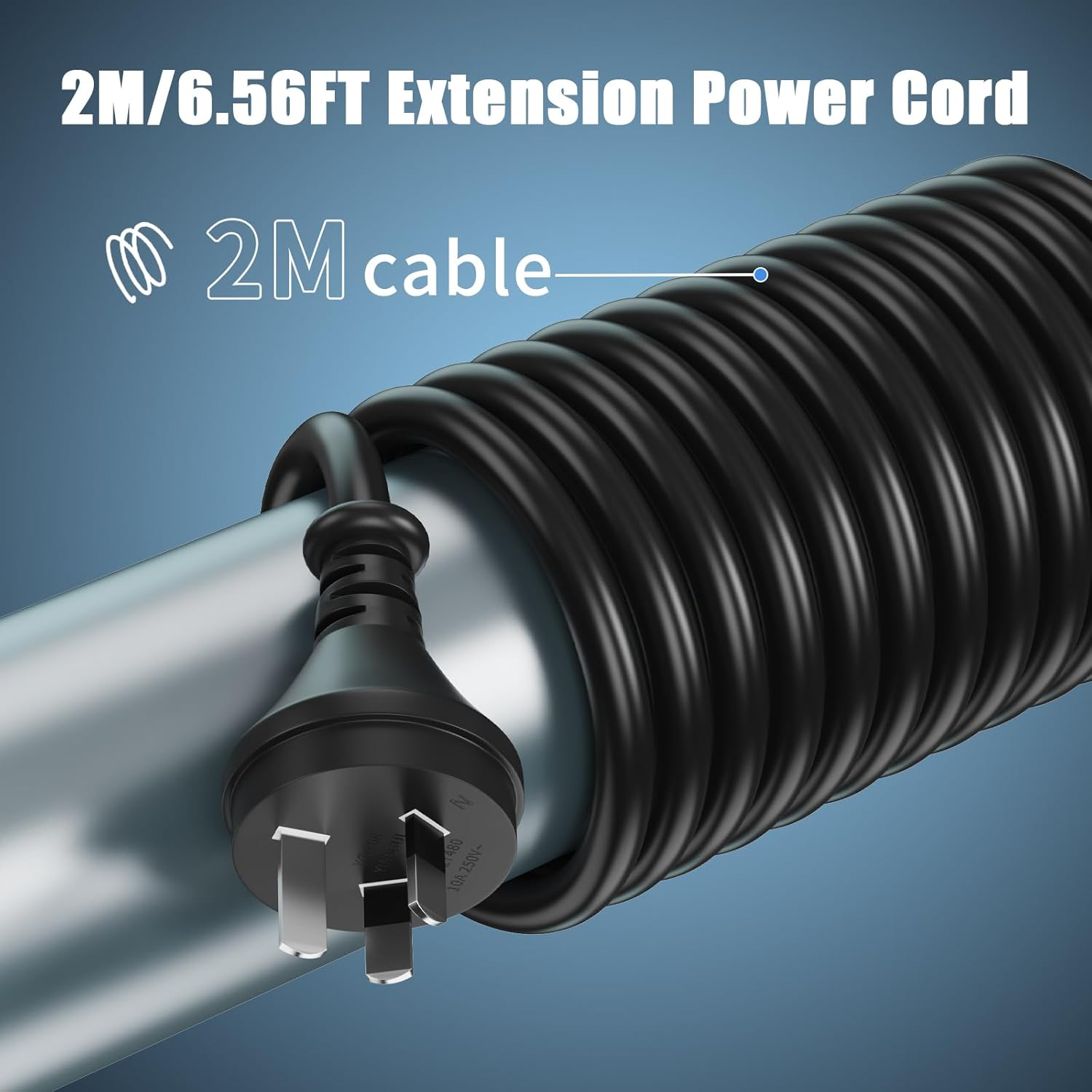 HITRENDS Tower Power Board with USB C, Surge Protection Powerboard with 8 AC Outlets & 4 USB(3 USB-A & 1 Type-C), Power Strip with 2M/6.5FT Extension Cord and Switch for Office Home image number 4