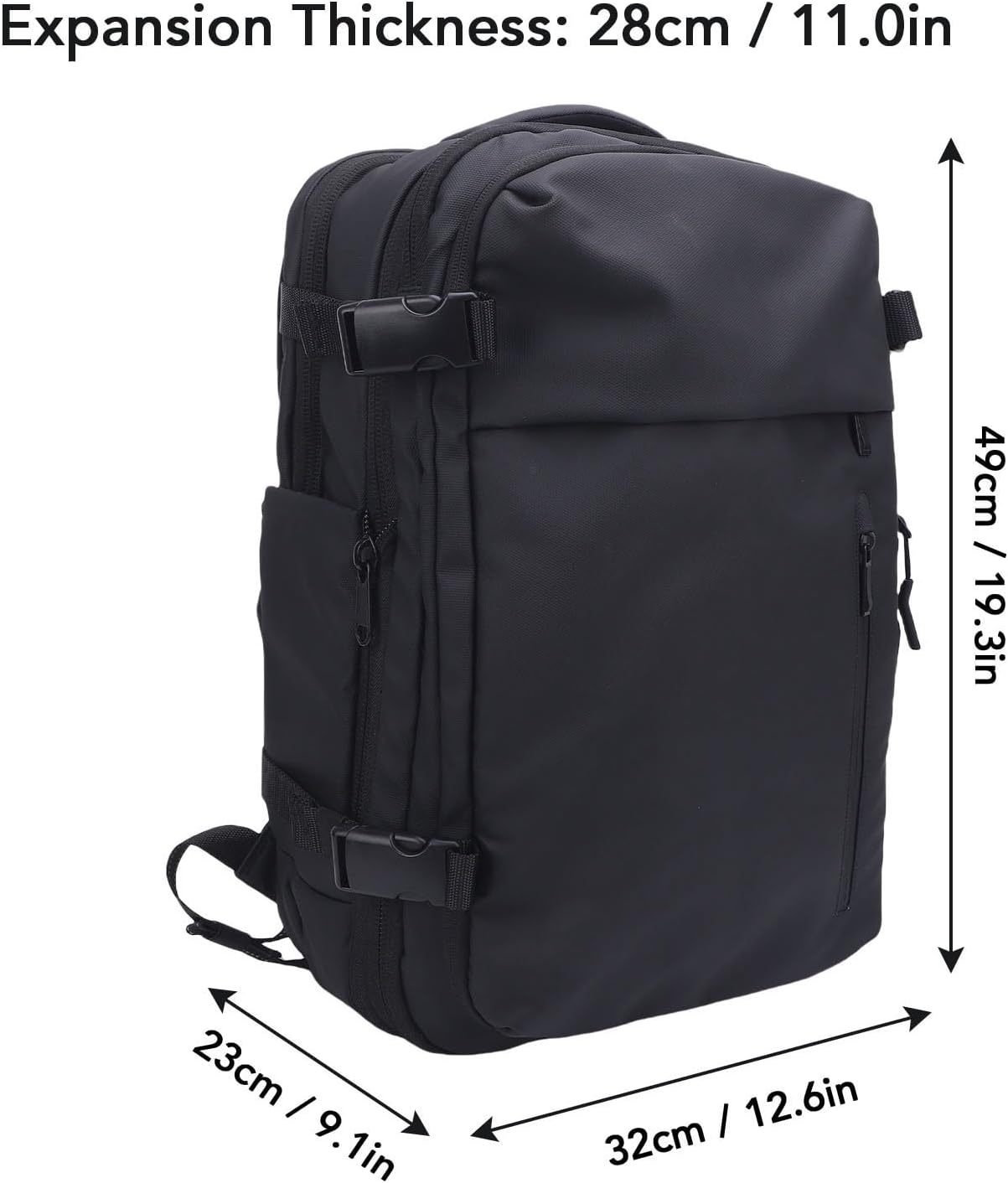 Sorandy Vacuum Backpack, 36-55L Expandable Vacpack Backpack Vacuum Compression Bag with Pump, Space Saver Bags for Travel, Camping, Dry Wet Separation (Black) - Green image number 6