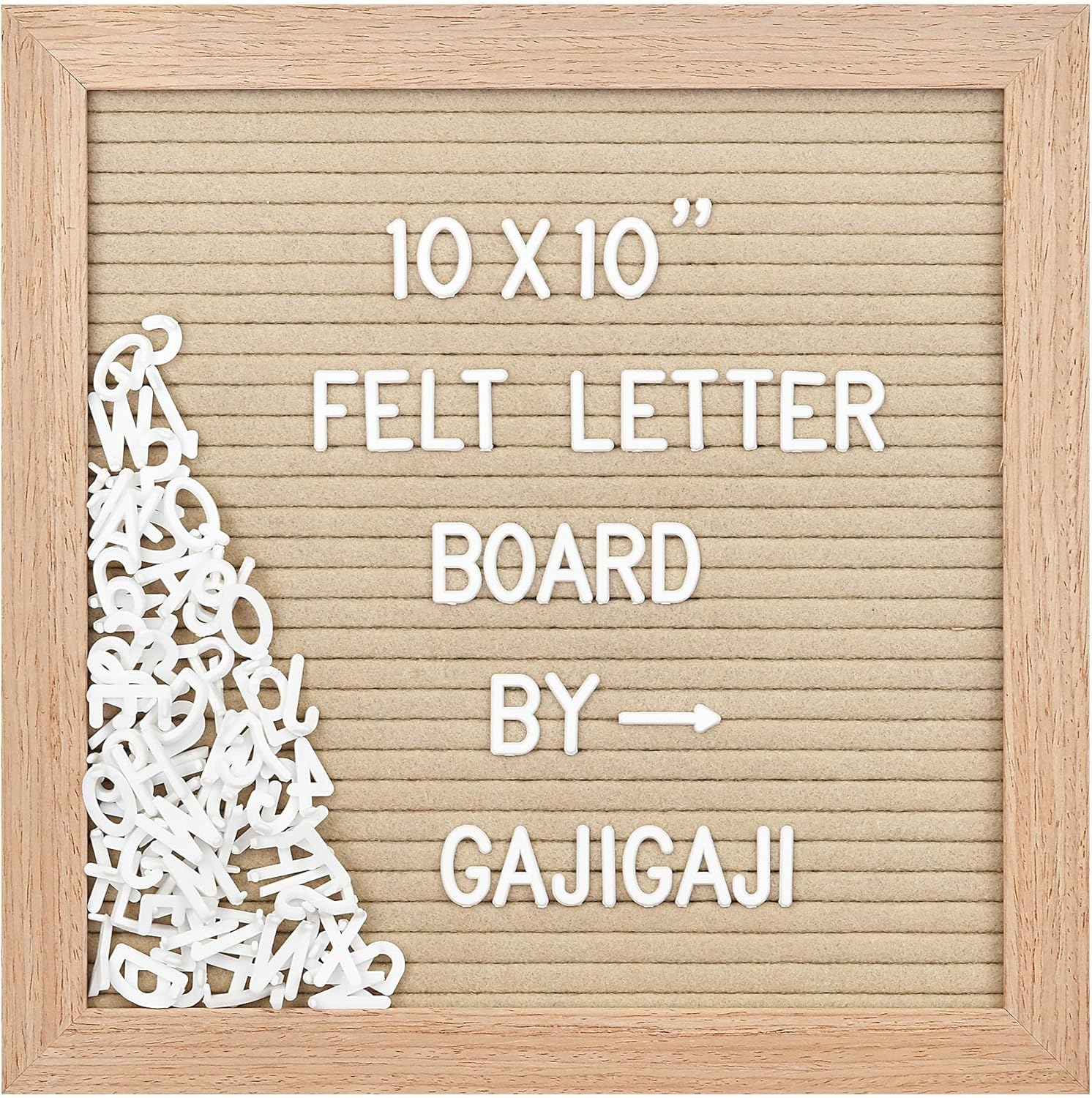 Felt Letter Board with 294 Letters, Numbers, Symbols - 10X10 Inch Changeable Message Board with Wooden Frame Wall Mount (Black)
