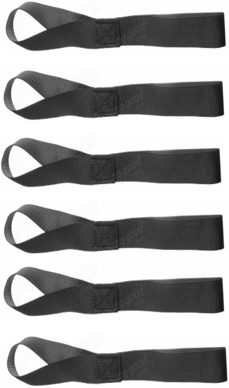 FUNNTY 6 Article Black Soft Loop Tie down Straps - Loops for Securing ATV, UTV, Motorcycles, Scooters, Dirt Bikes, Lawn & Garden Equipment Black Soft Loops image number 4